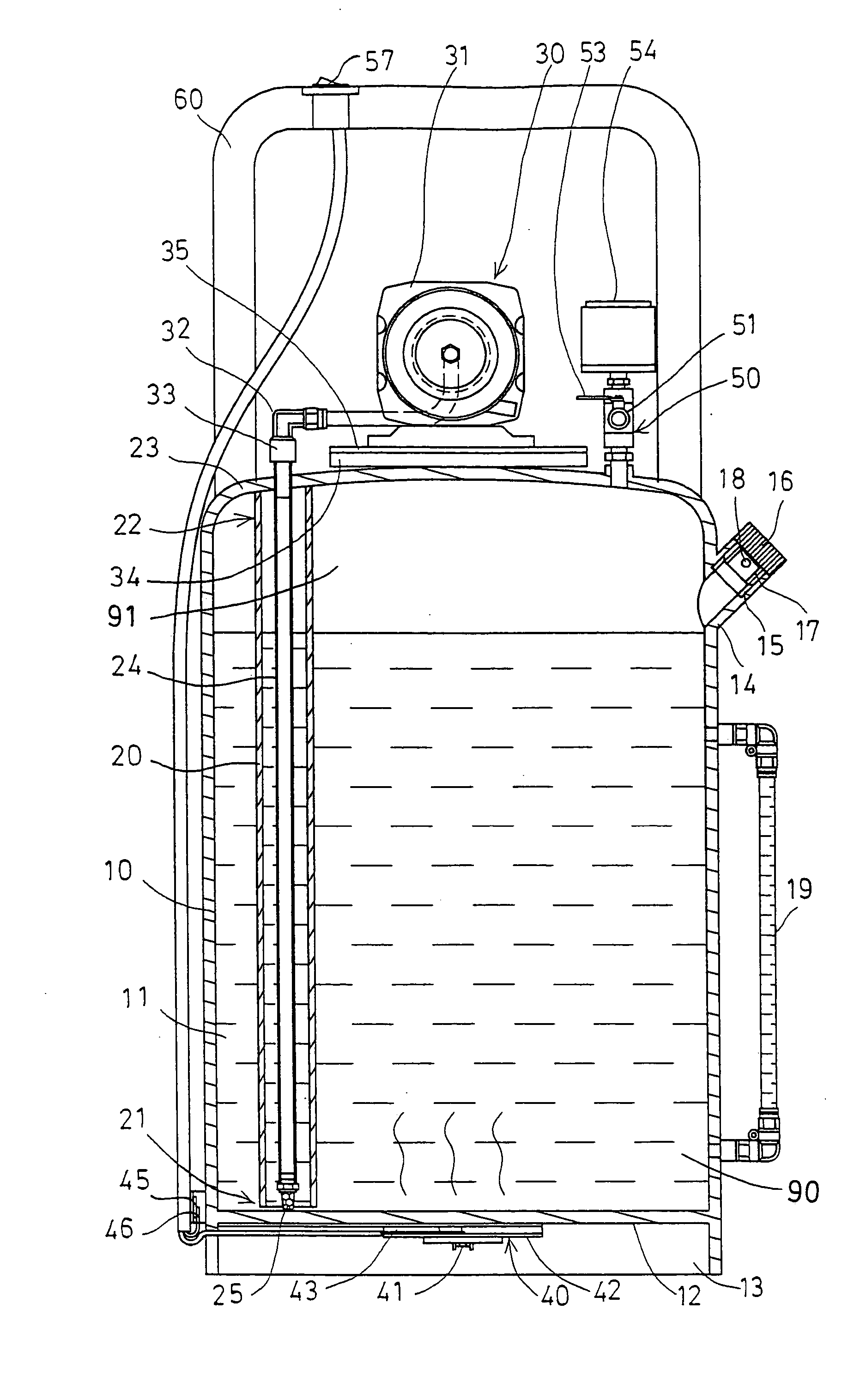 Fuel container having air supplying device