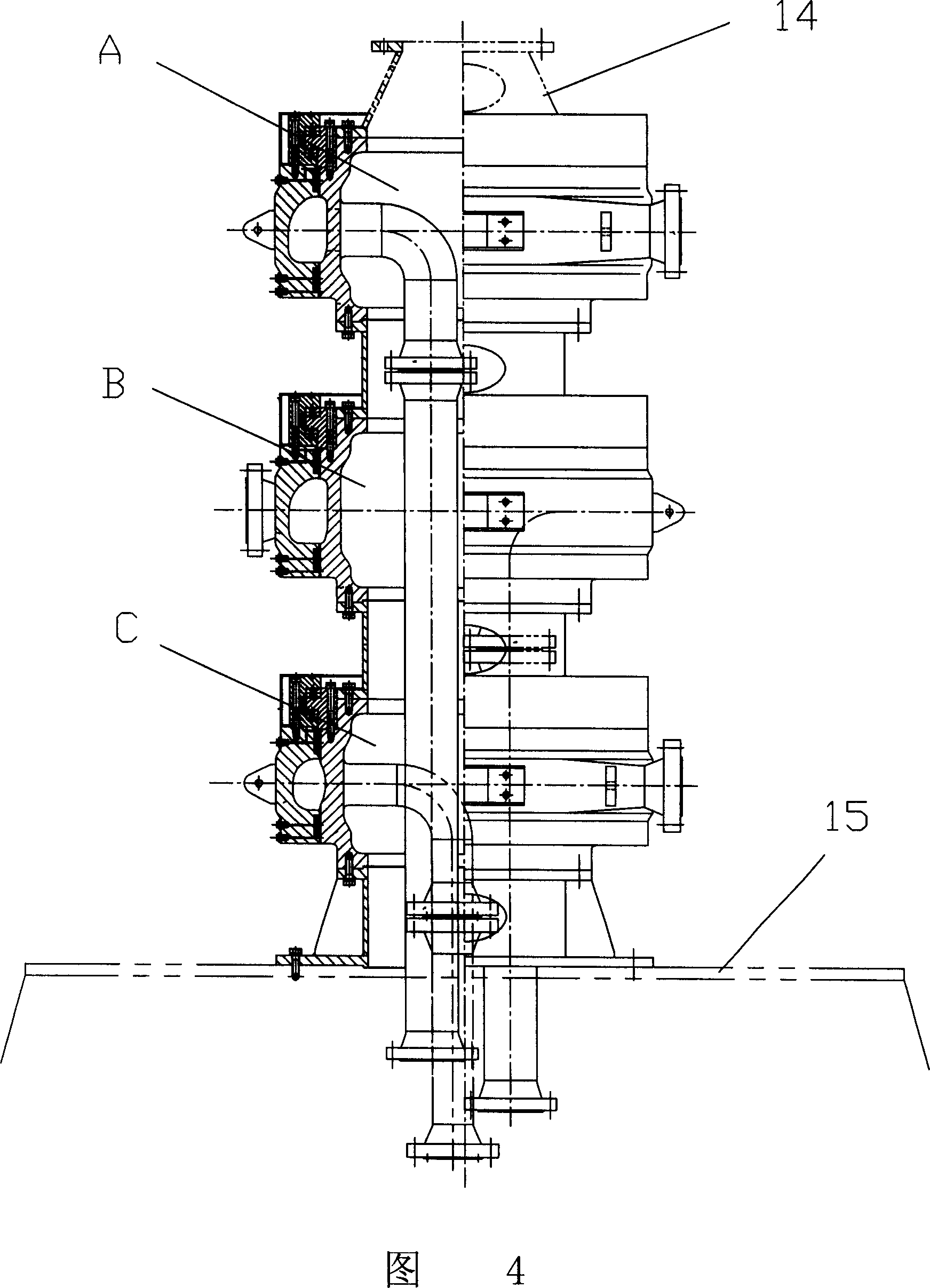 Rotating joint device for liquid