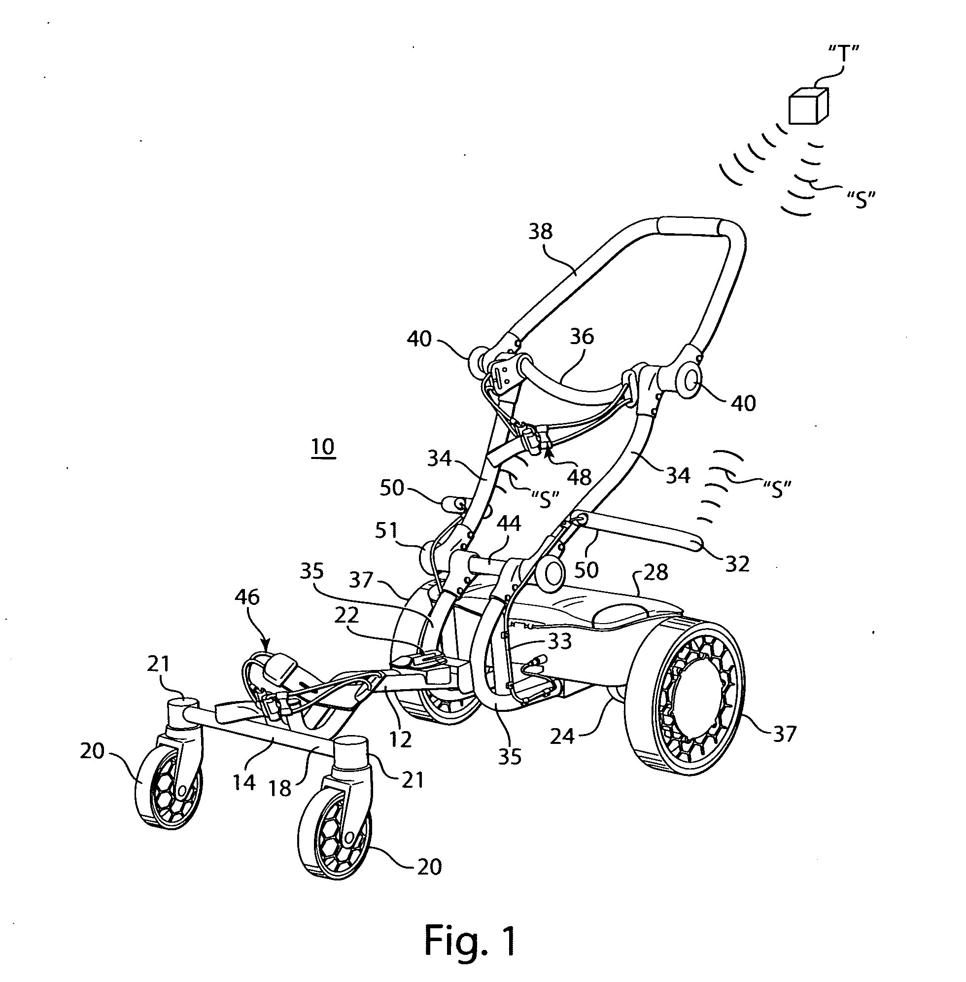 Foldable cart with tracking arrangement