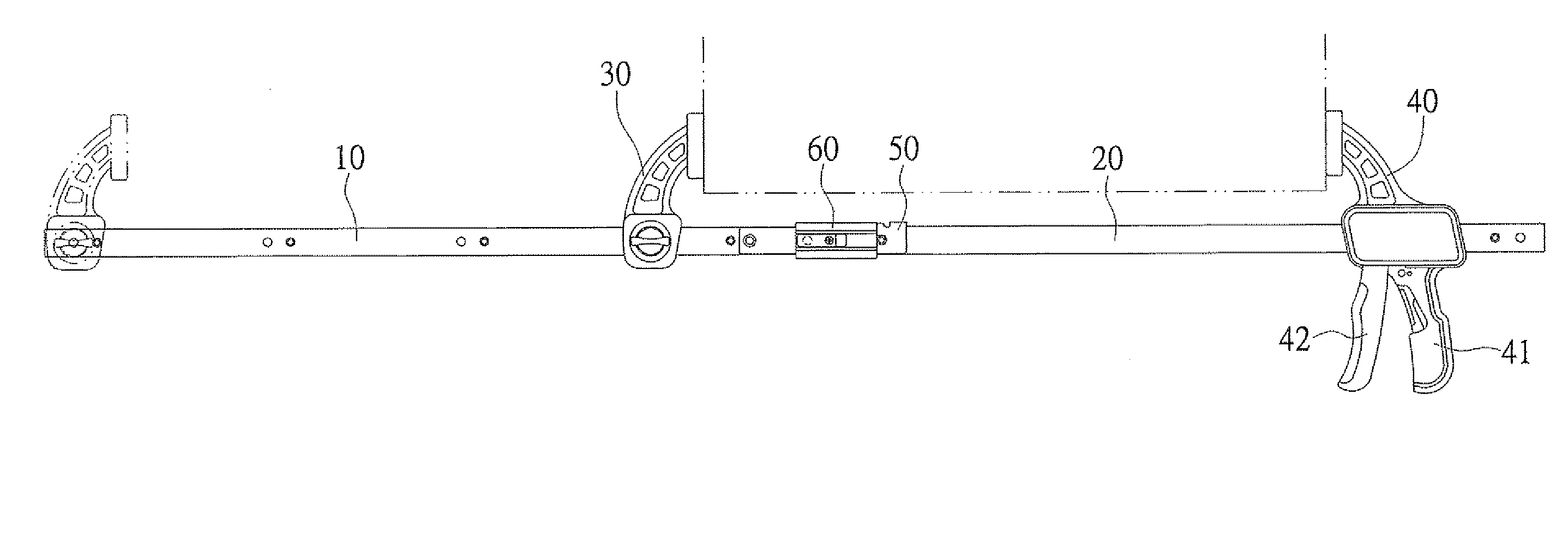 Slide extension locating system for a clamping apparatus