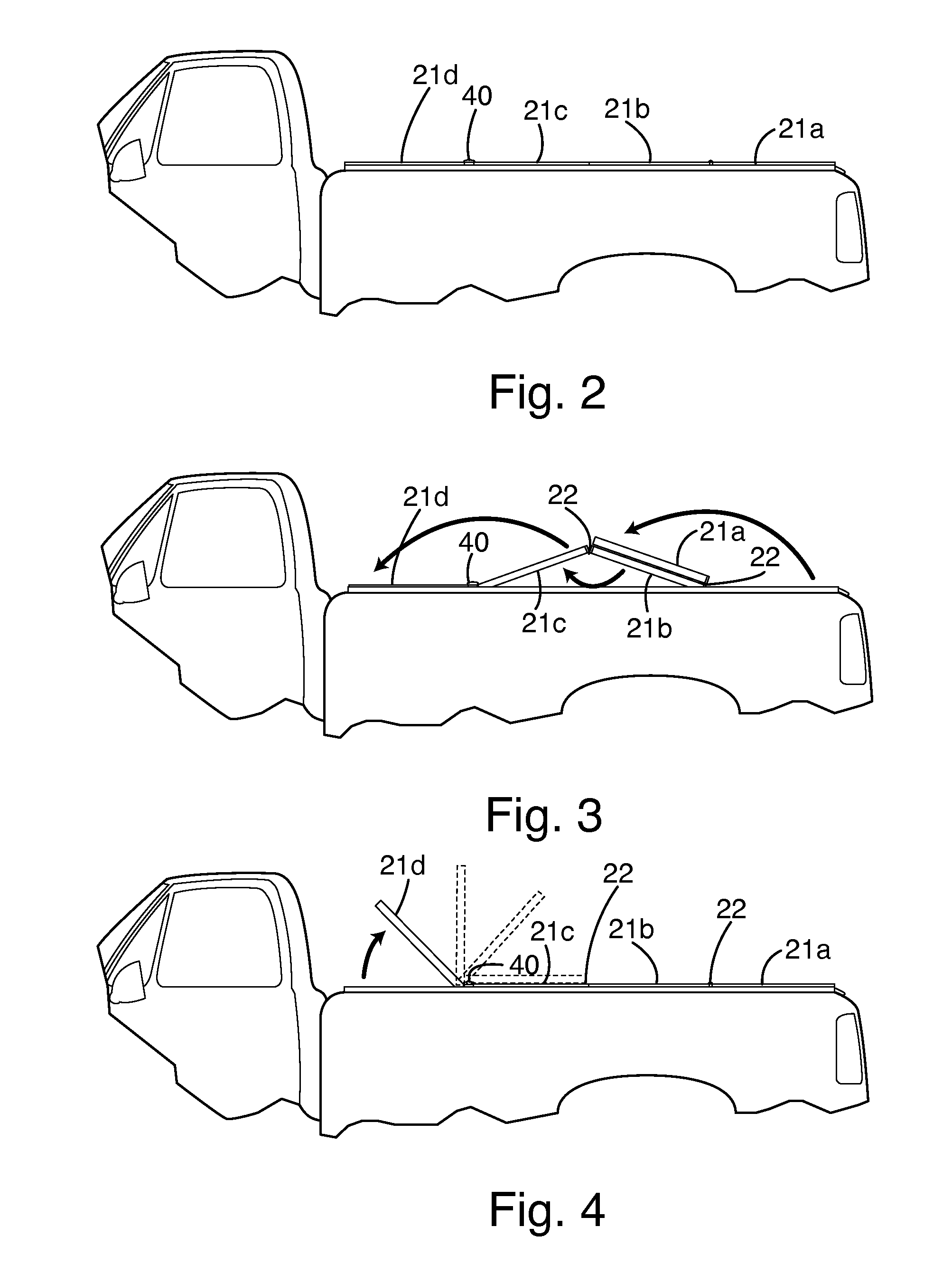 Folding cargo bay cover for pickup truck