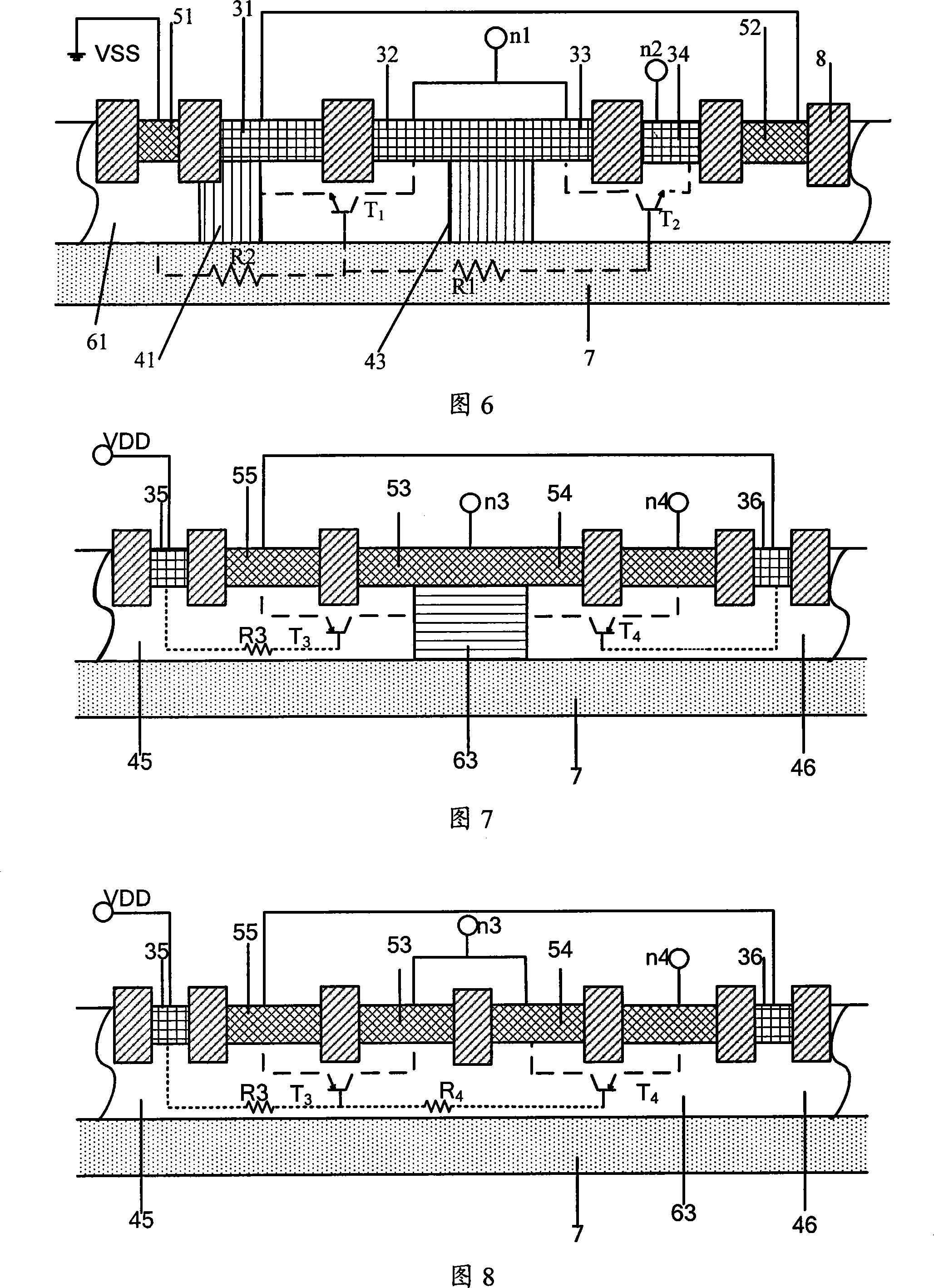Discharging unit for enhancing protection circuit over current capability and its manufacture method