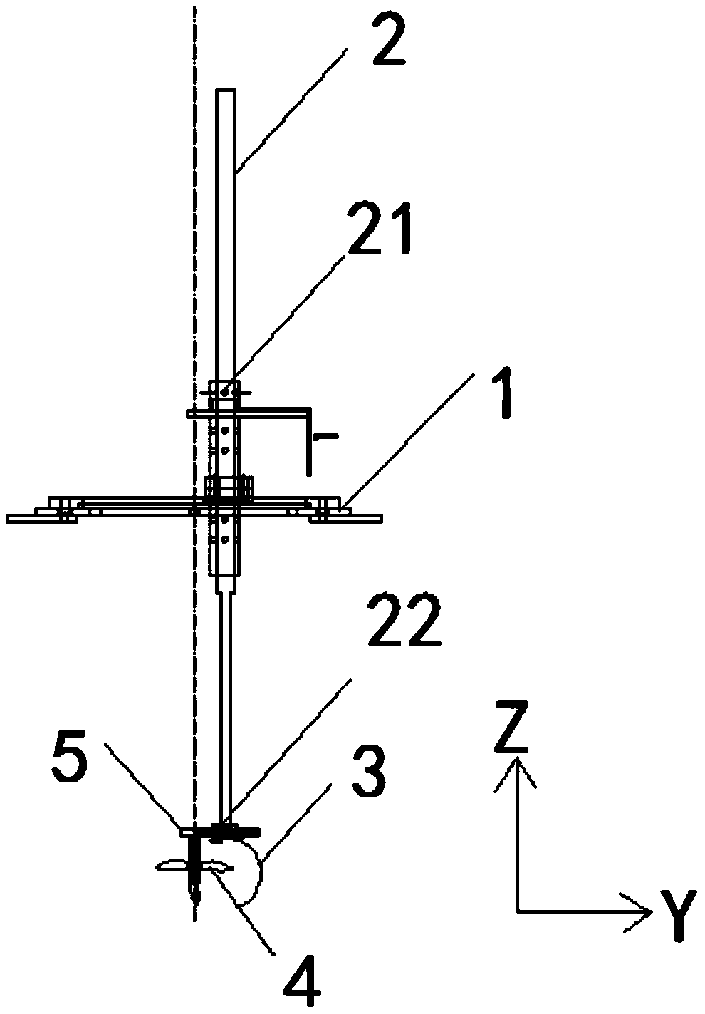 A test device and installation method for precise positioning of propeller front compensation conduit