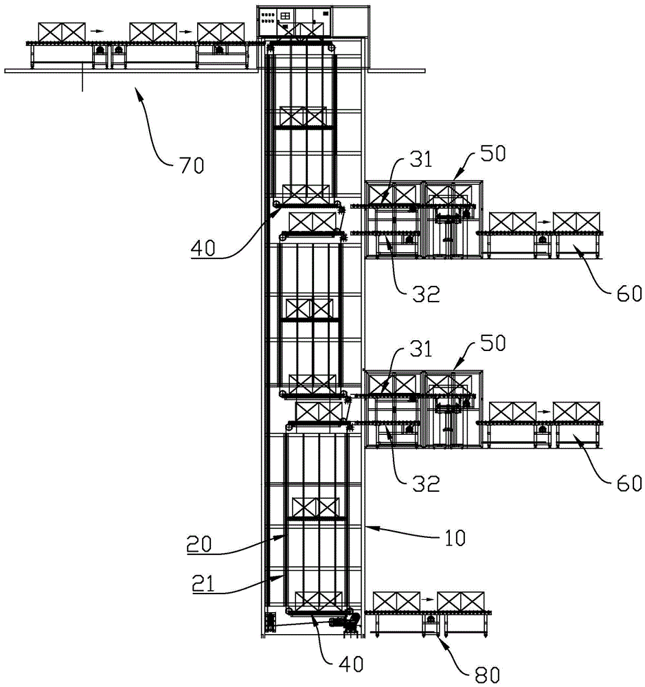 Multi-layer intercommunicating roller shutter lifting equipment