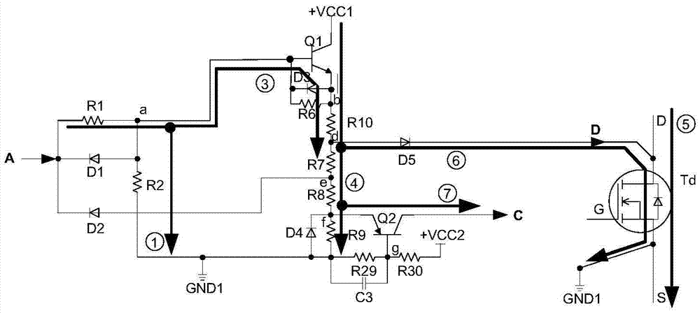 SIC MOSFET over-current short-circuit detection circuit and detection protection system