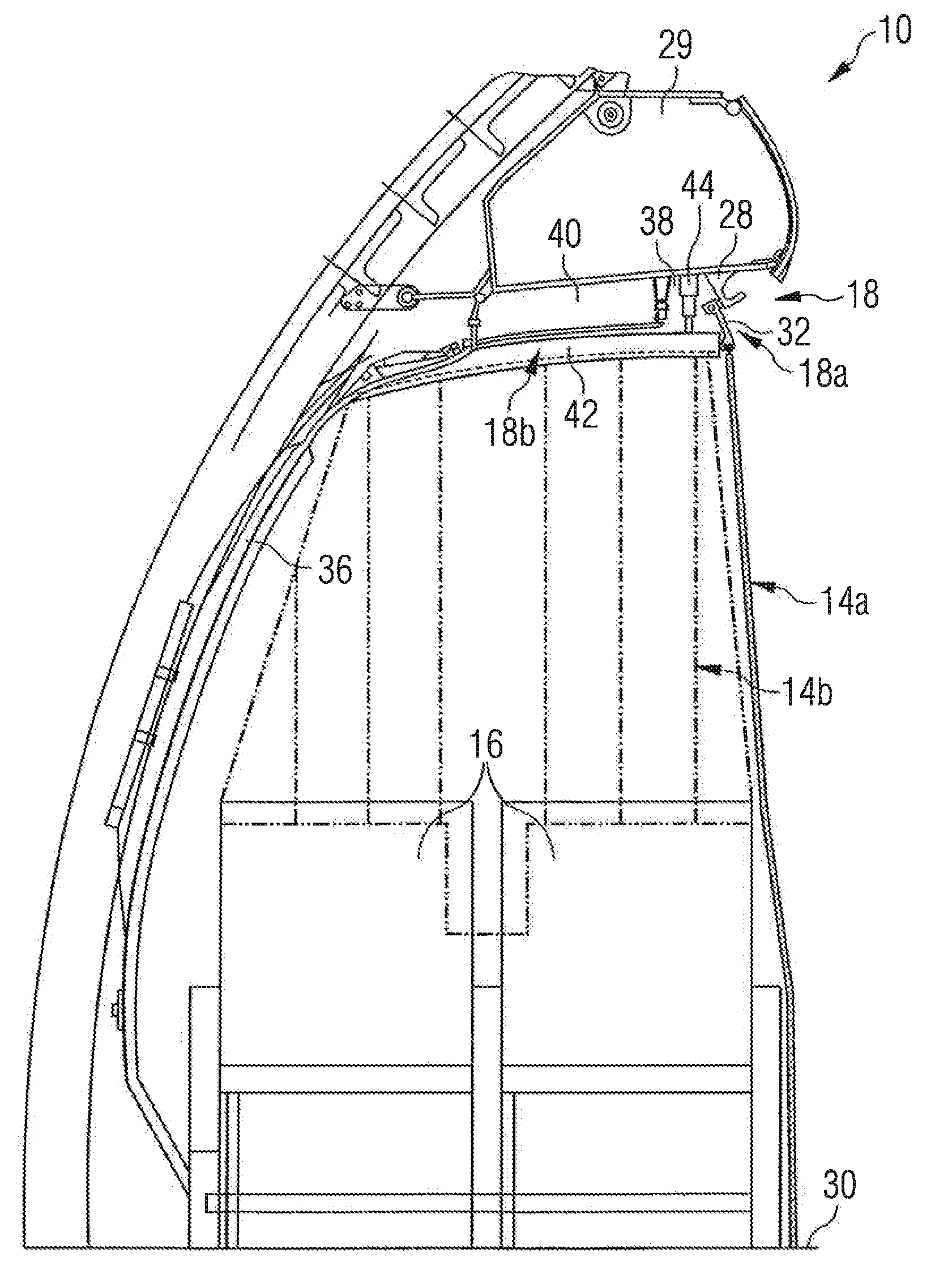 Device for delimiting a crew rest compartment and method for implementing such a device