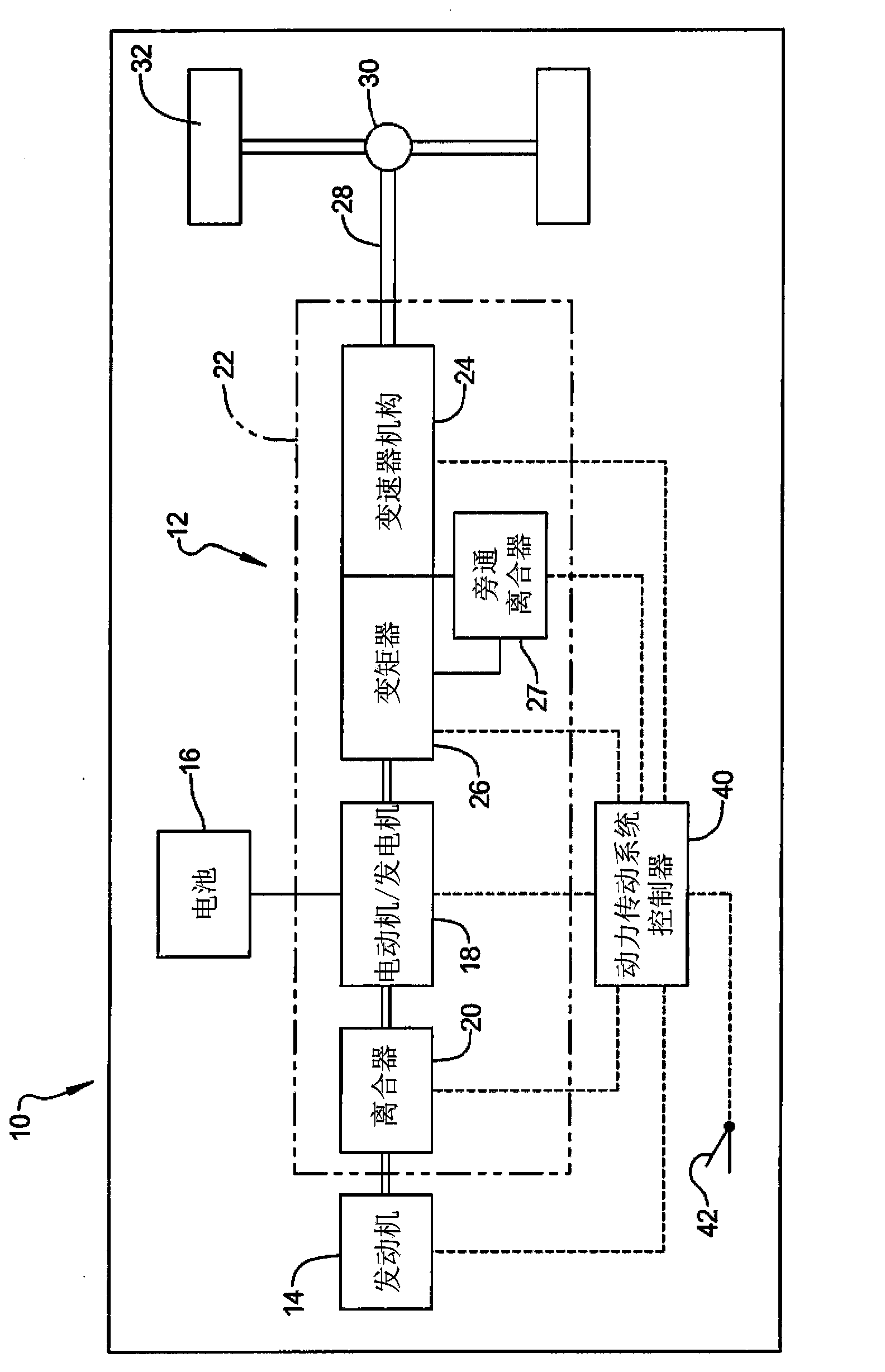 Dynamic shift scheduling in hybrid vehicle having step ratio automatic transmission