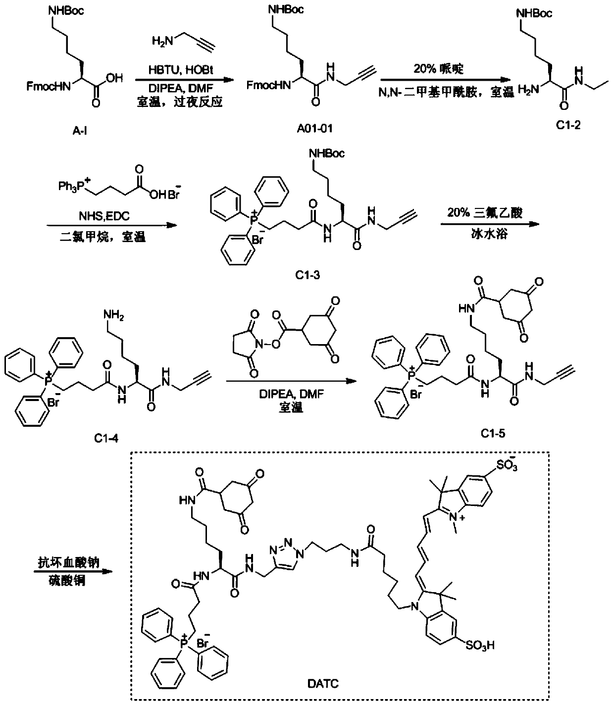 Tumor microenvironment H2O2 response cross-linked near infrared molecular probe and application thereof