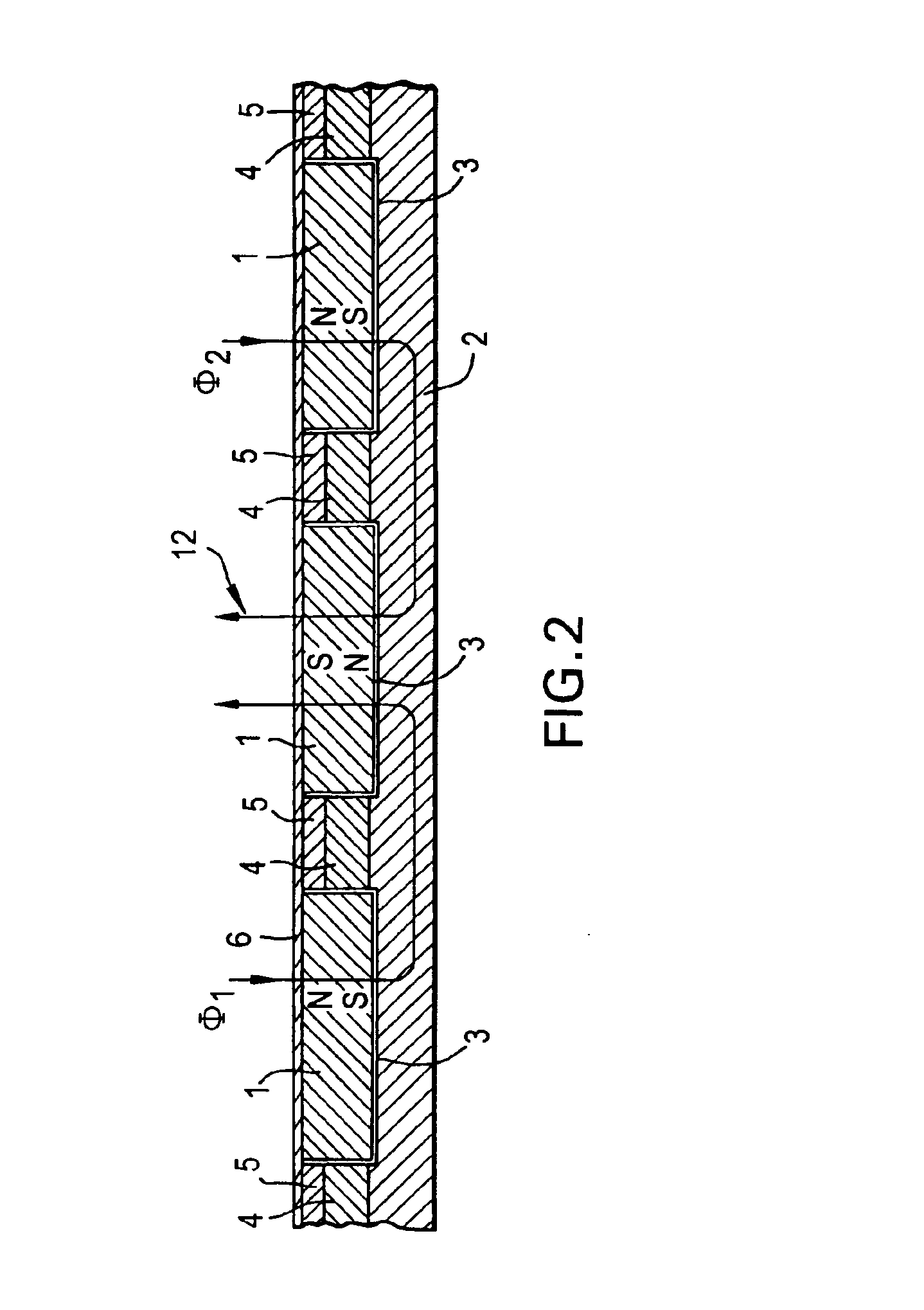 Linear synchronous motor with multiple time constant circuits, a secondary synchronous stator member and improved method for mounting permanent magnets