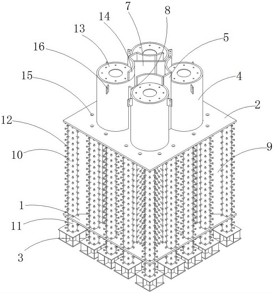 Multi-tube combined steel column and manufacturing method thereof