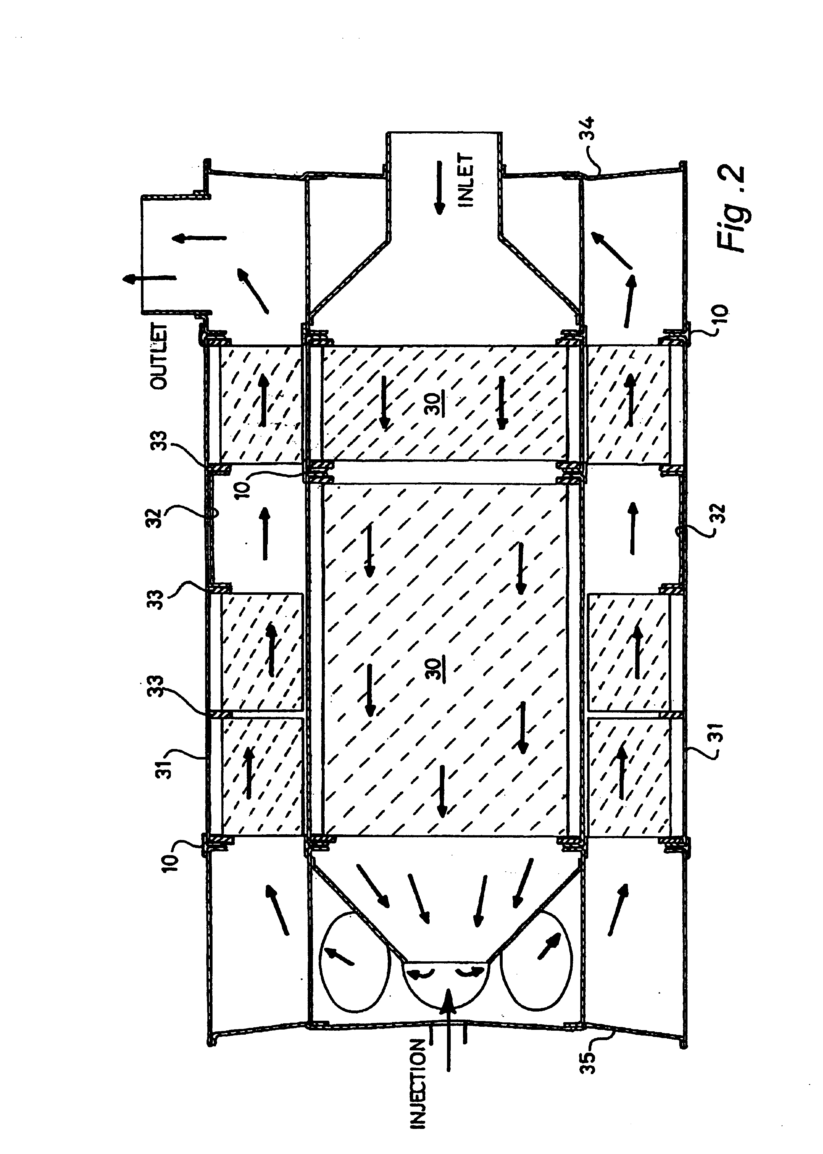 Apparatus for treating a gas stream