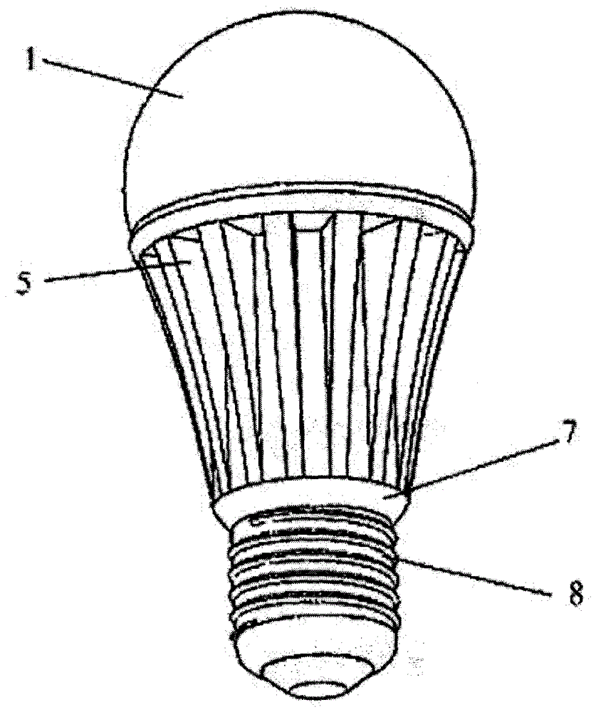 A kind of LED bulb lamp with aspherical corner mirror structure