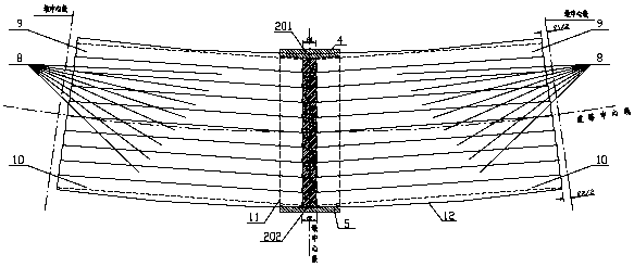 Curved bridge fitting laying structure based on orthogonal prefabricated beam plate and laying method thereof