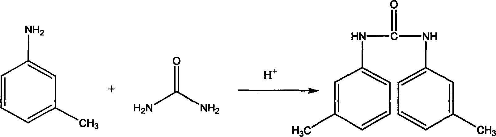 Water phase high pressure method for preparing N,N'-di (m-tolyl) urea