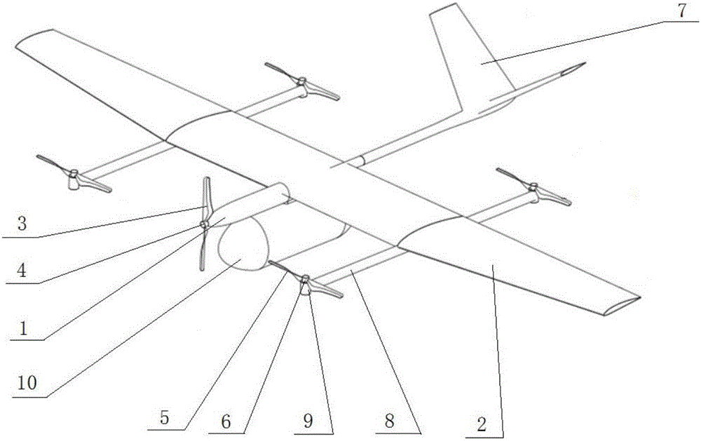 Compound aircraft consisting of fixed wings and multiple rotor wings
