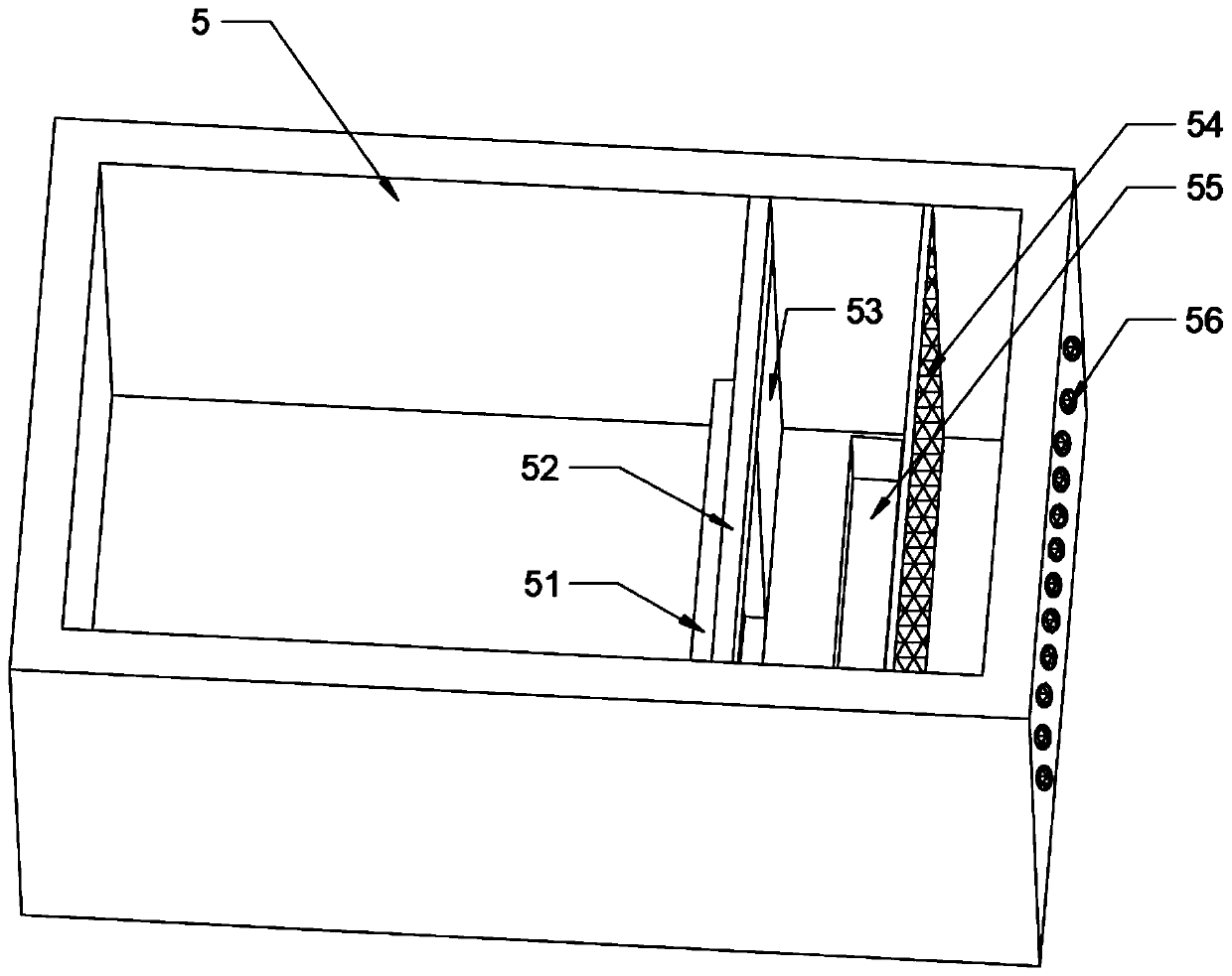 Anoxic-aerobic-algae three-stage circulation treatment system for breeding sewage