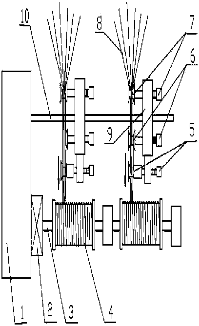 Cable doubling adjustable wire guiding wheel device