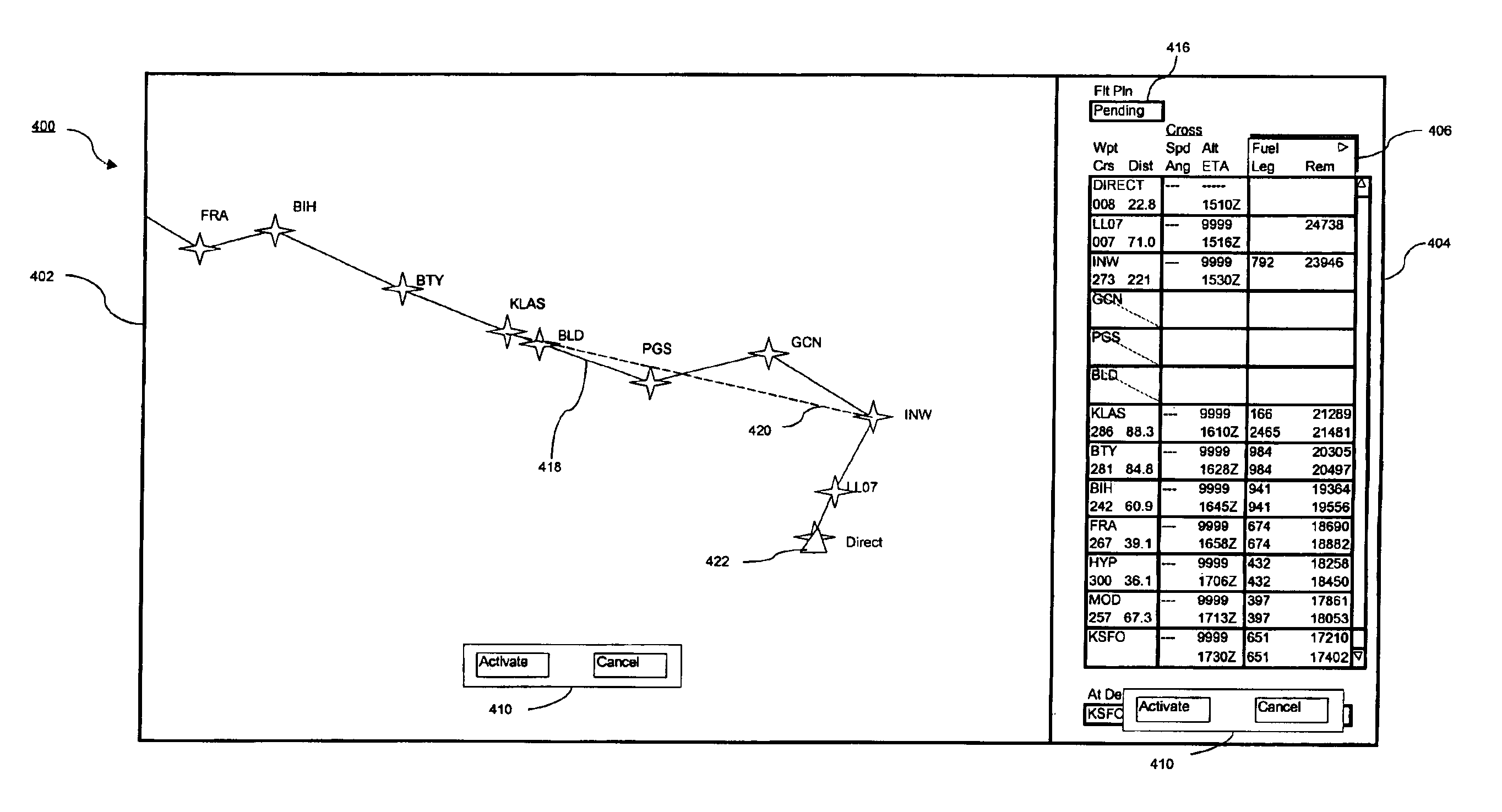 System and method for textually displaying an original flight plan and a modified flight plan simultaneously