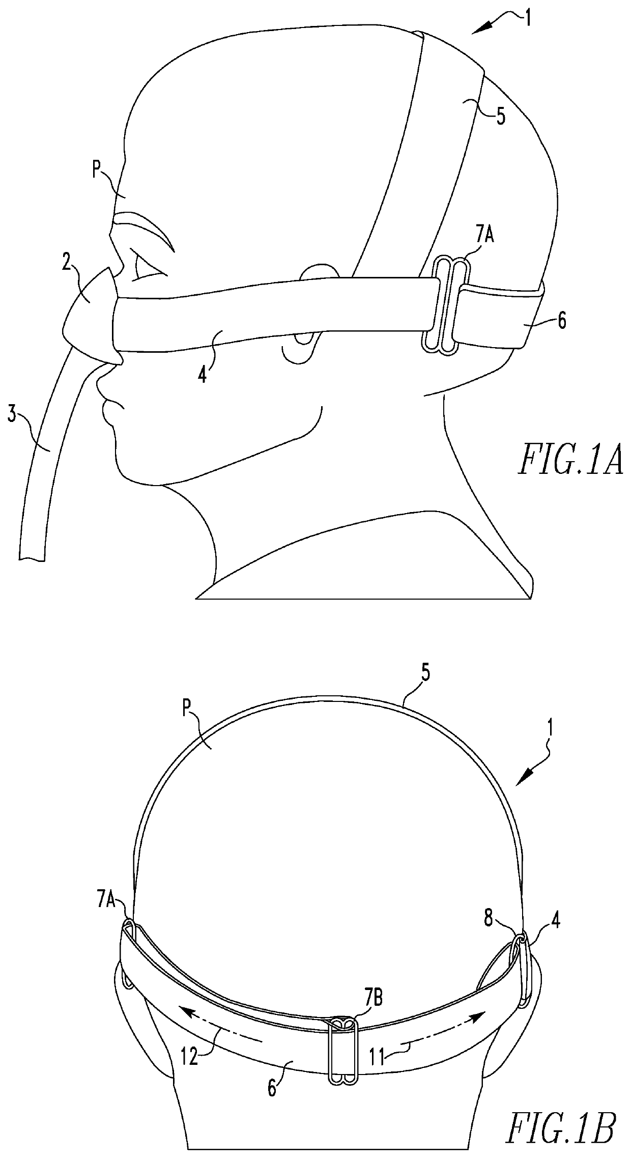 Soft slide-through mechanism for cpap headgear