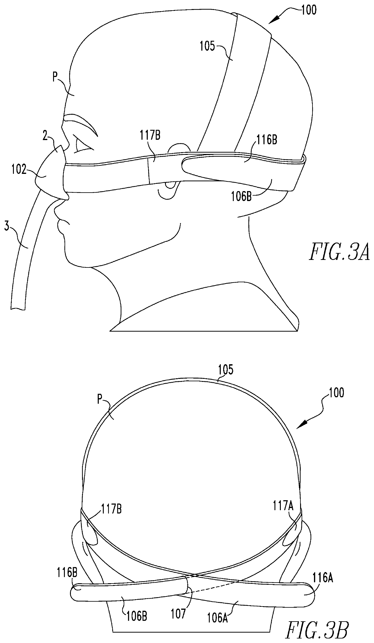 Soft slide-through mechanism for cpap headgear