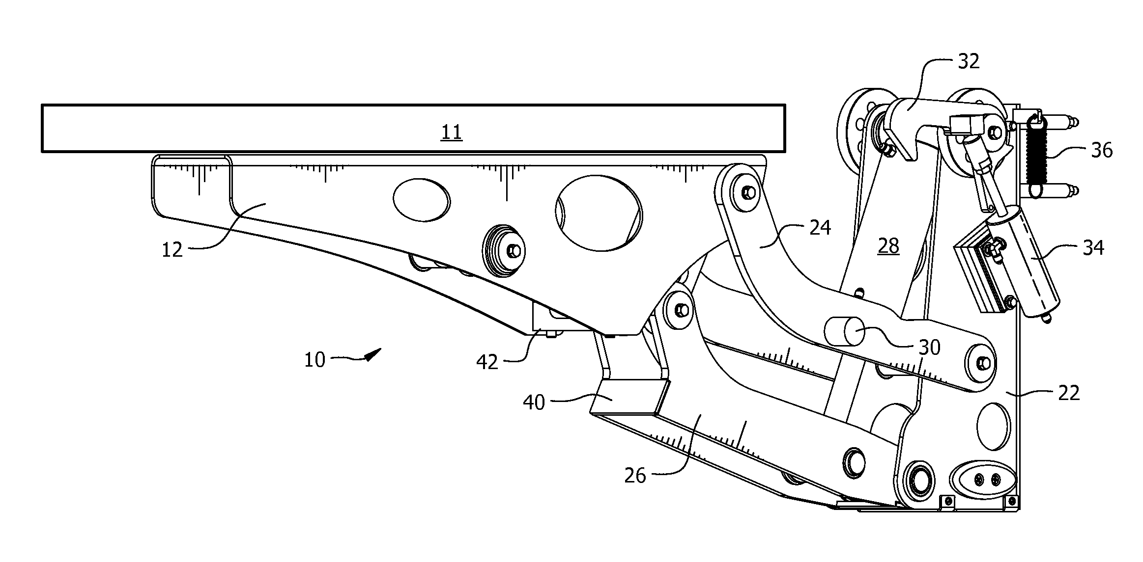 Lift mechanism for added stability for a swim platform of a boat