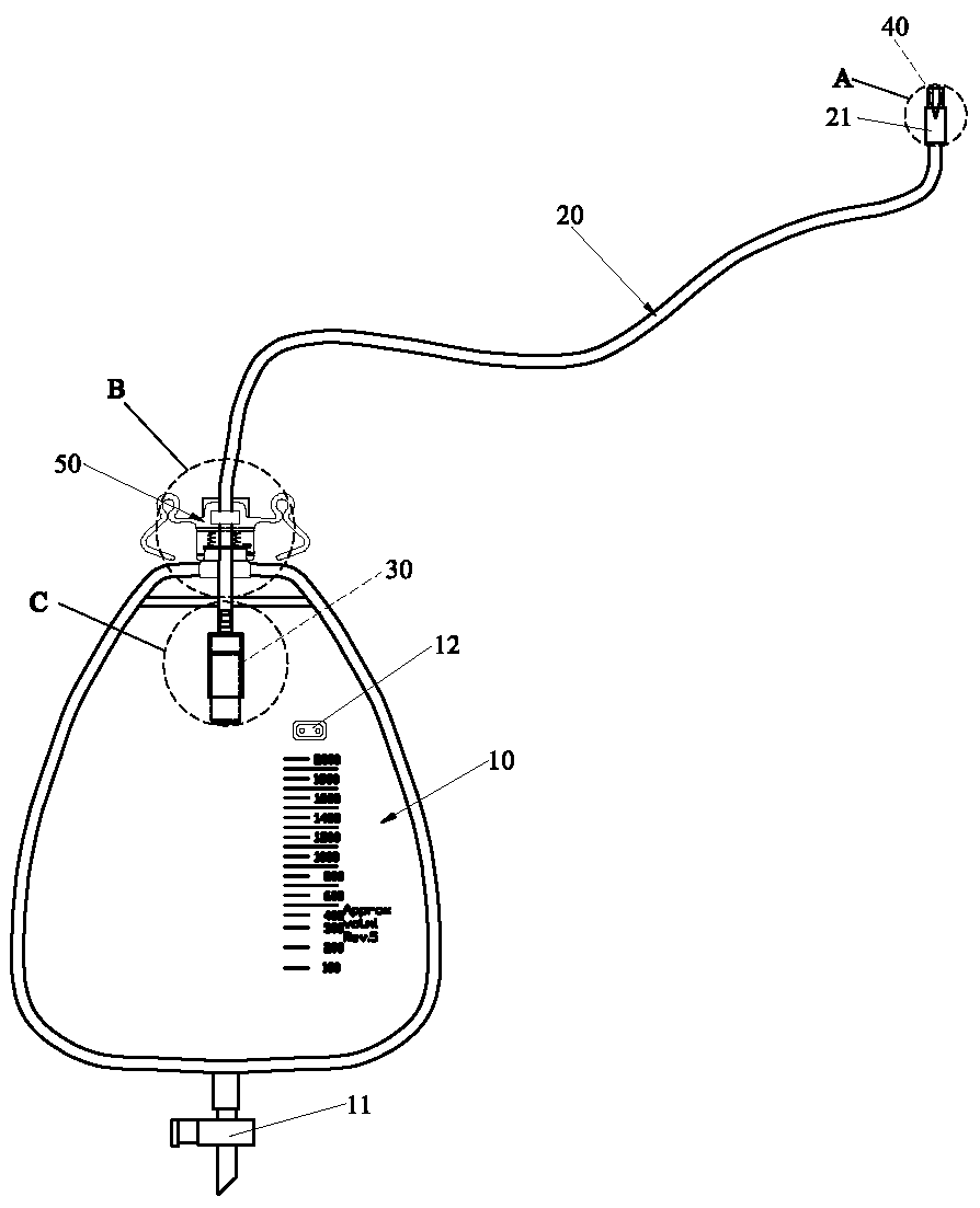 Backflow-prevention warning type urine bag