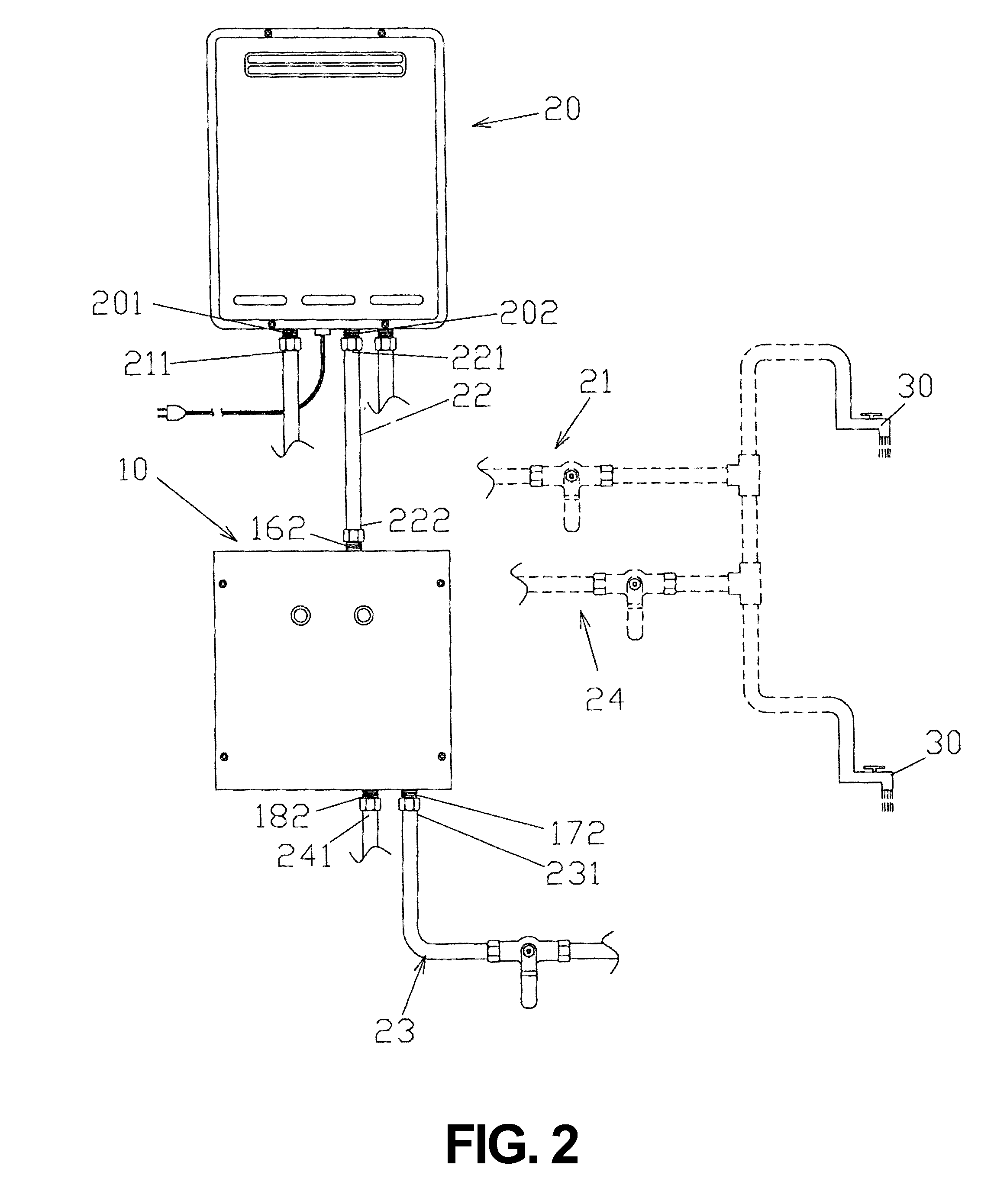 Preheating backwater device