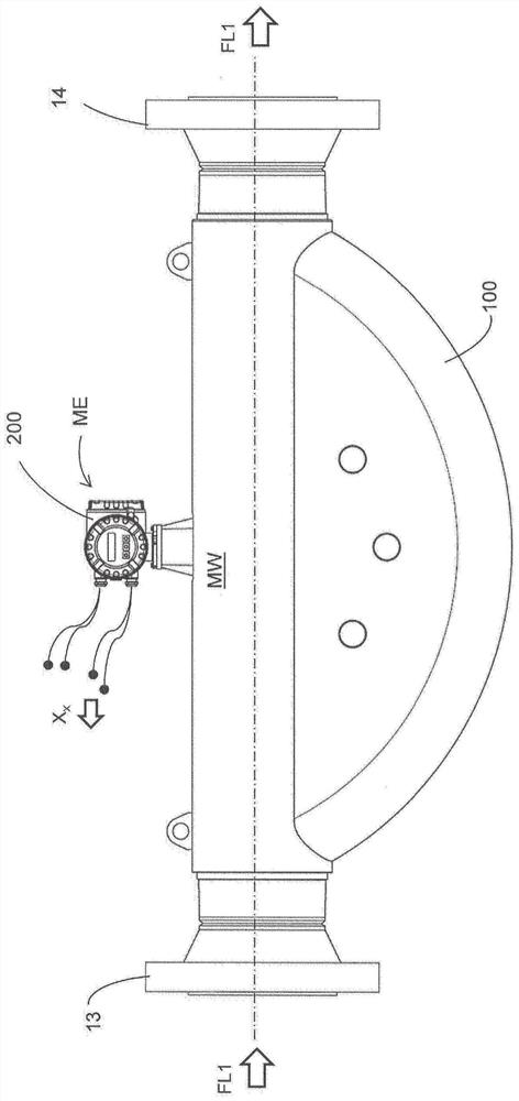 Electron vibratory measurement system for measuring mass flow rate