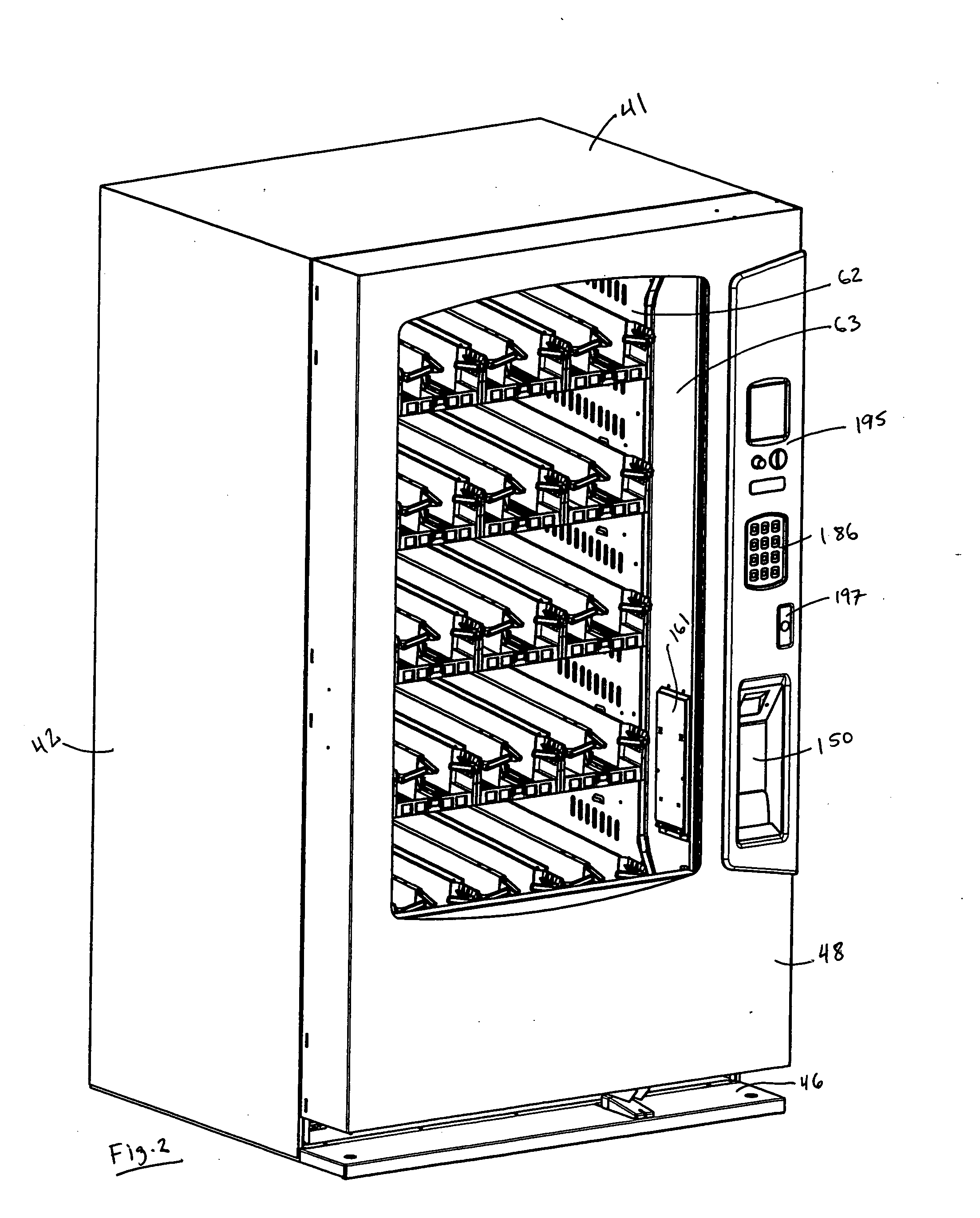 Vending machine and component parts