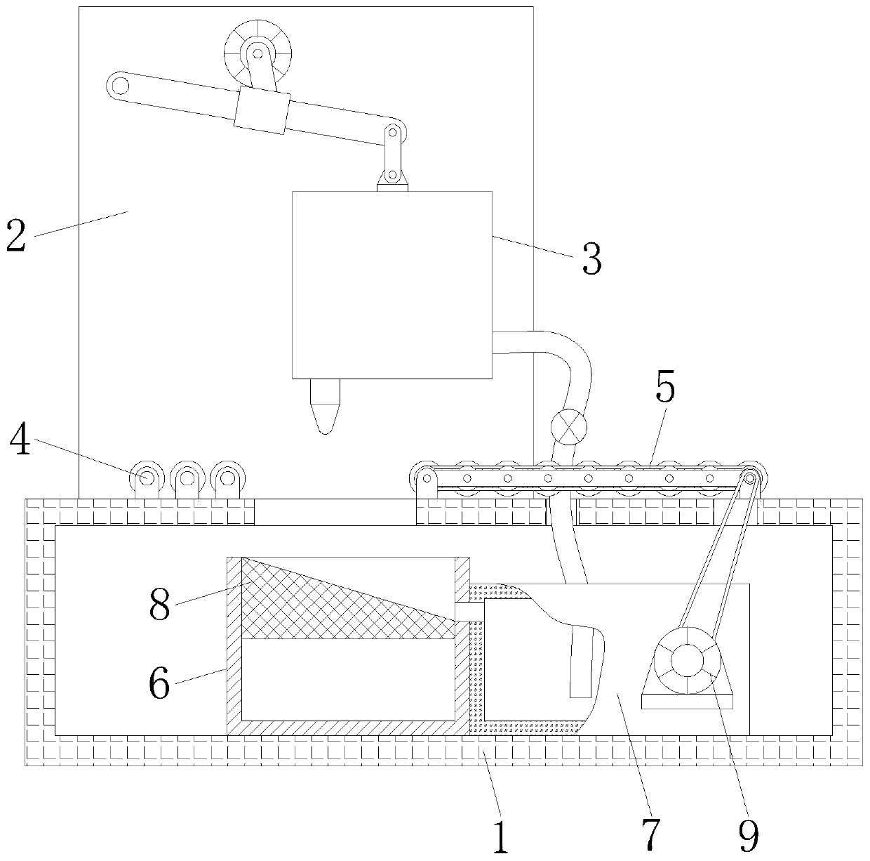 Whole outer surface spraying device for scaffold semi-finished product