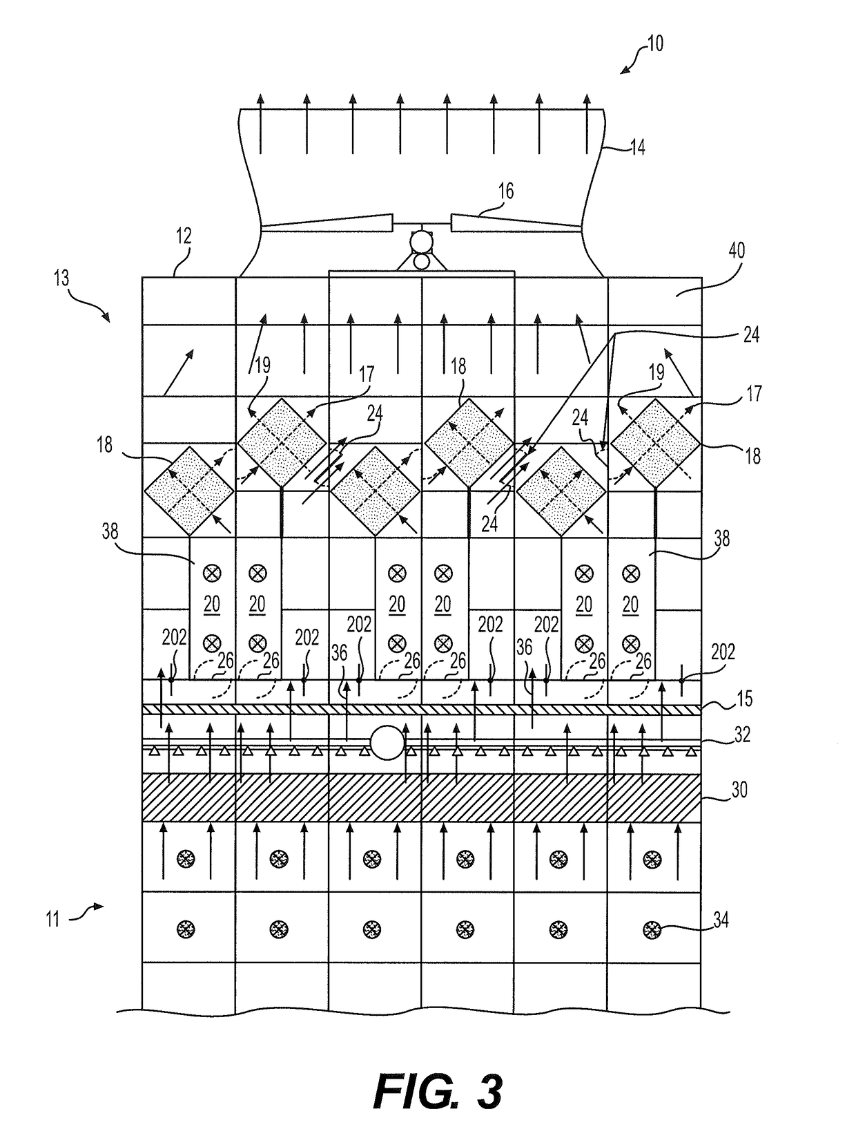 Air-to-air heat exchanger bypass for wet cooling tower apparatus and method