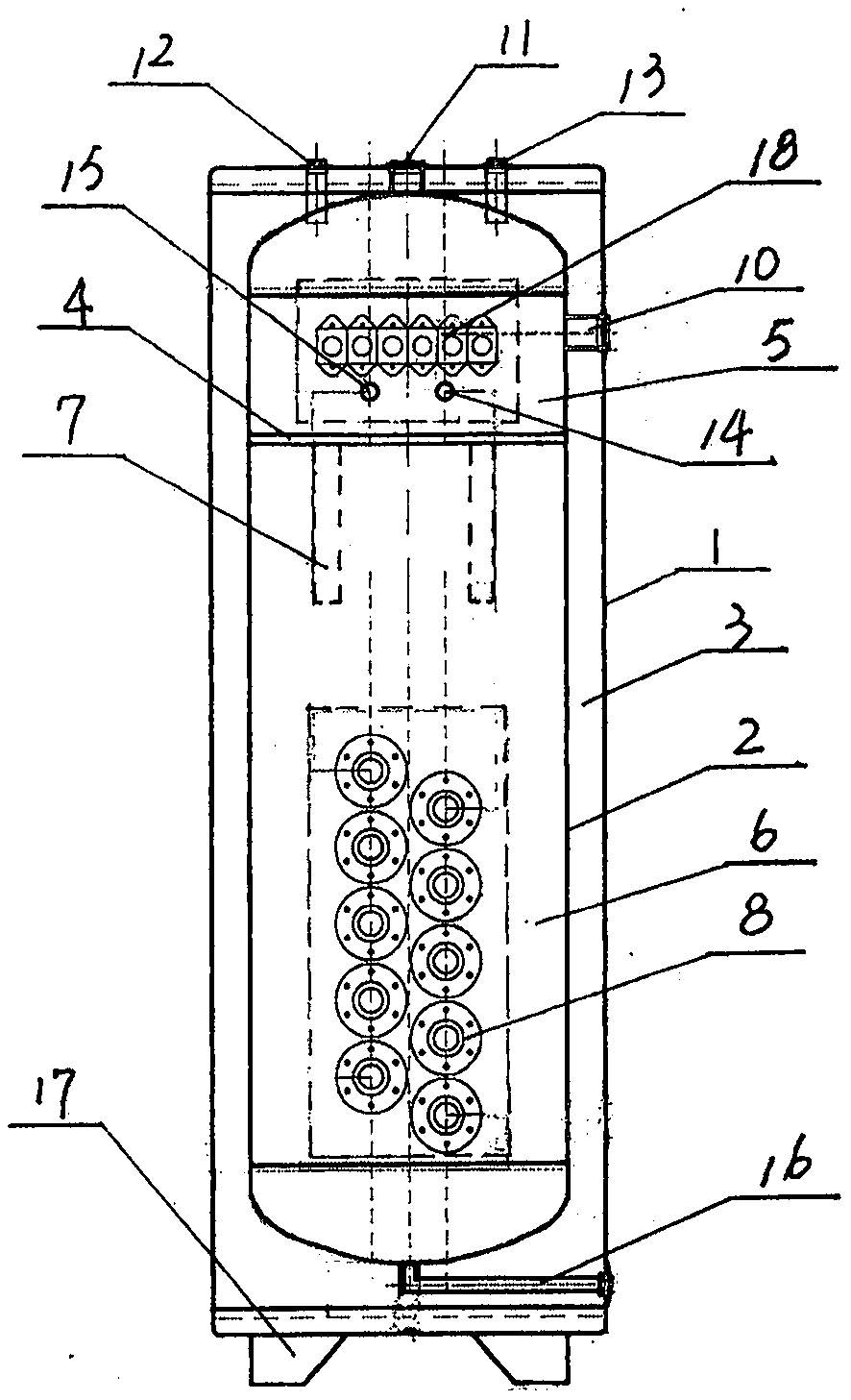 Self-contained water-mixing coupling pressure-bearing efficient energy-saving furnace body