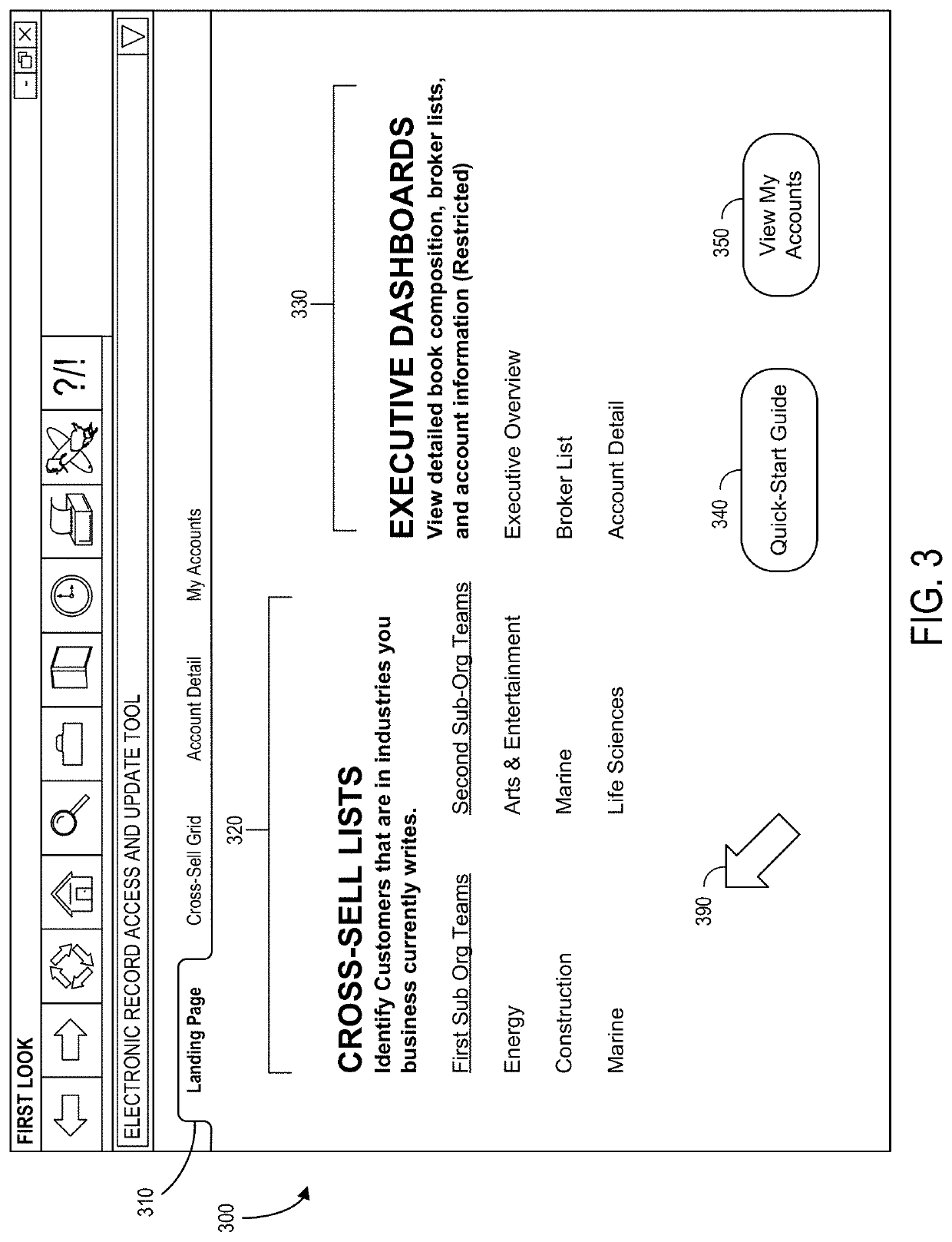 System with grid display to facilitate update of electronic record information