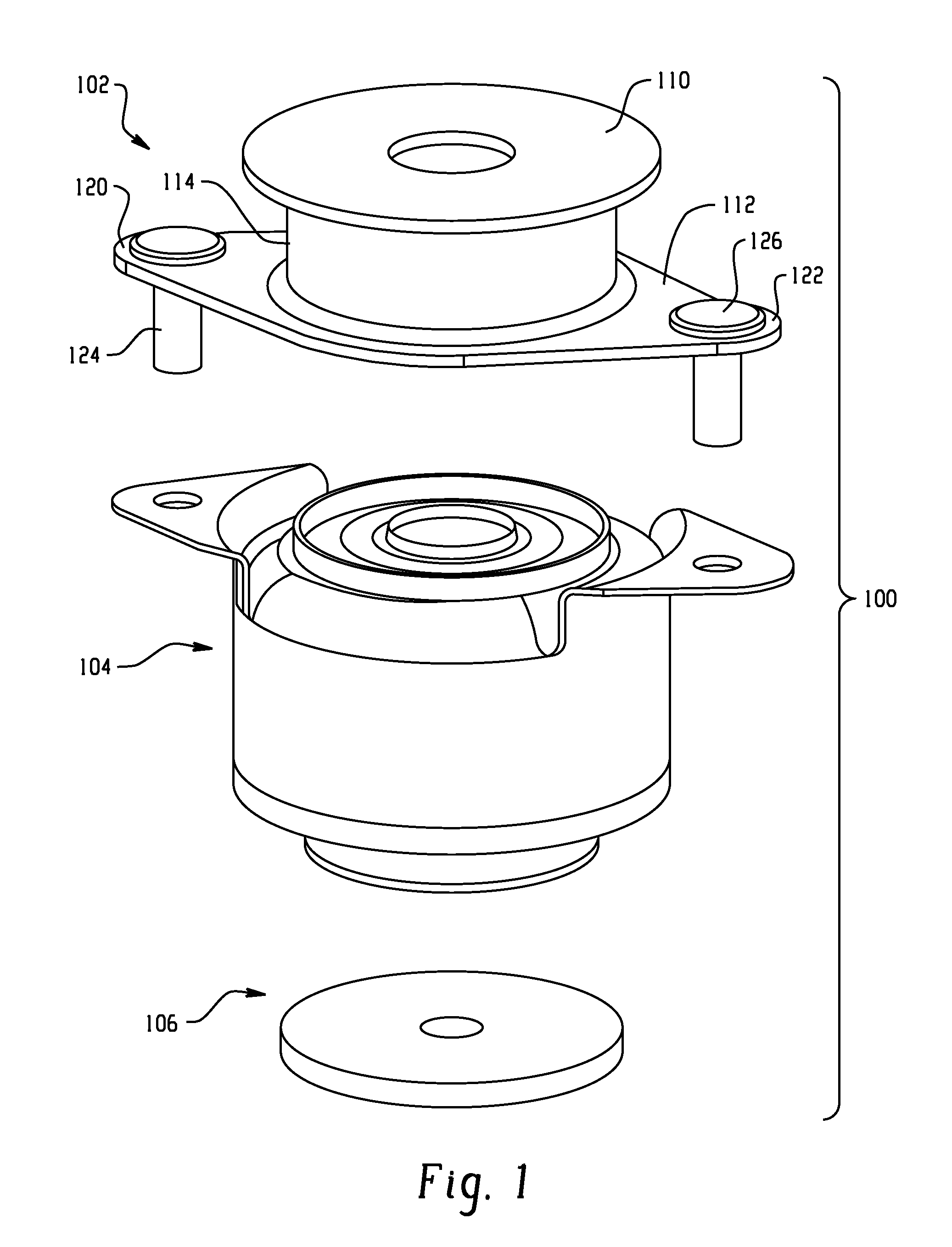 Axially damped hydraulic mount assembly