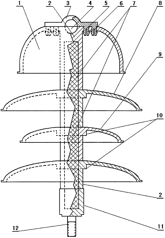 Post type transparent insulator for high-voltage line