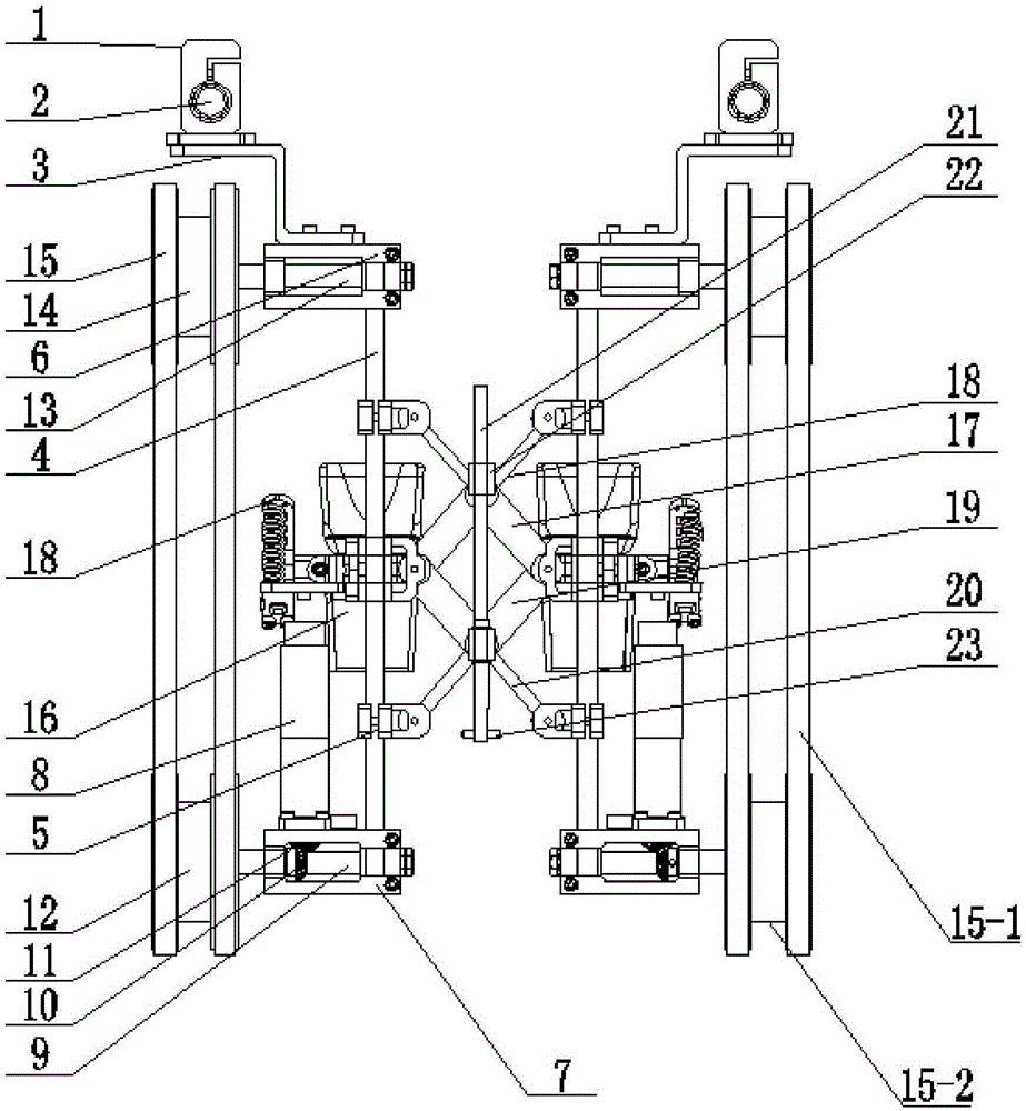 Permanent magnet chain wall climbing robot with air rods for buffering