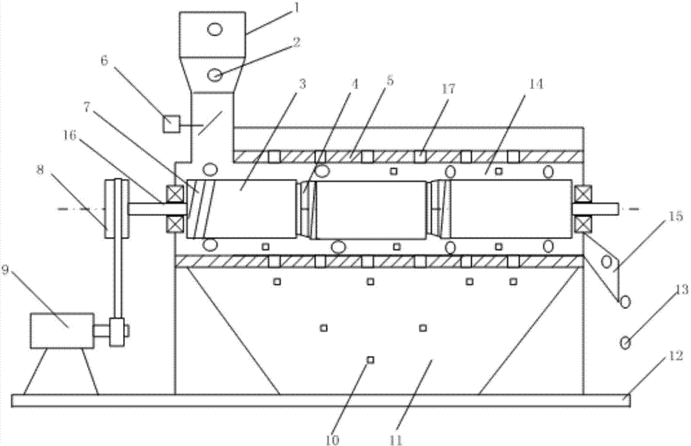 A high-efficiency corn peeling and degerming machine