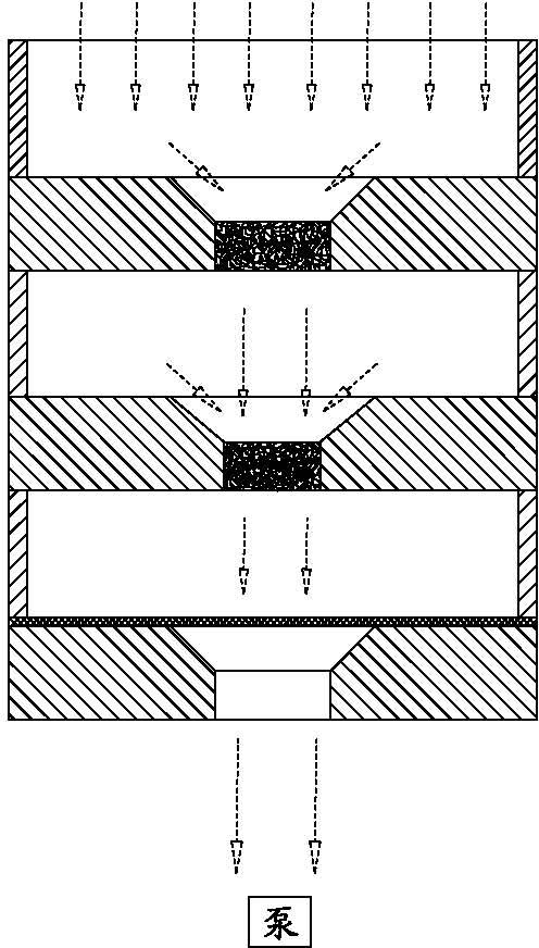 Inertia fiber filter membrane device for grading particles