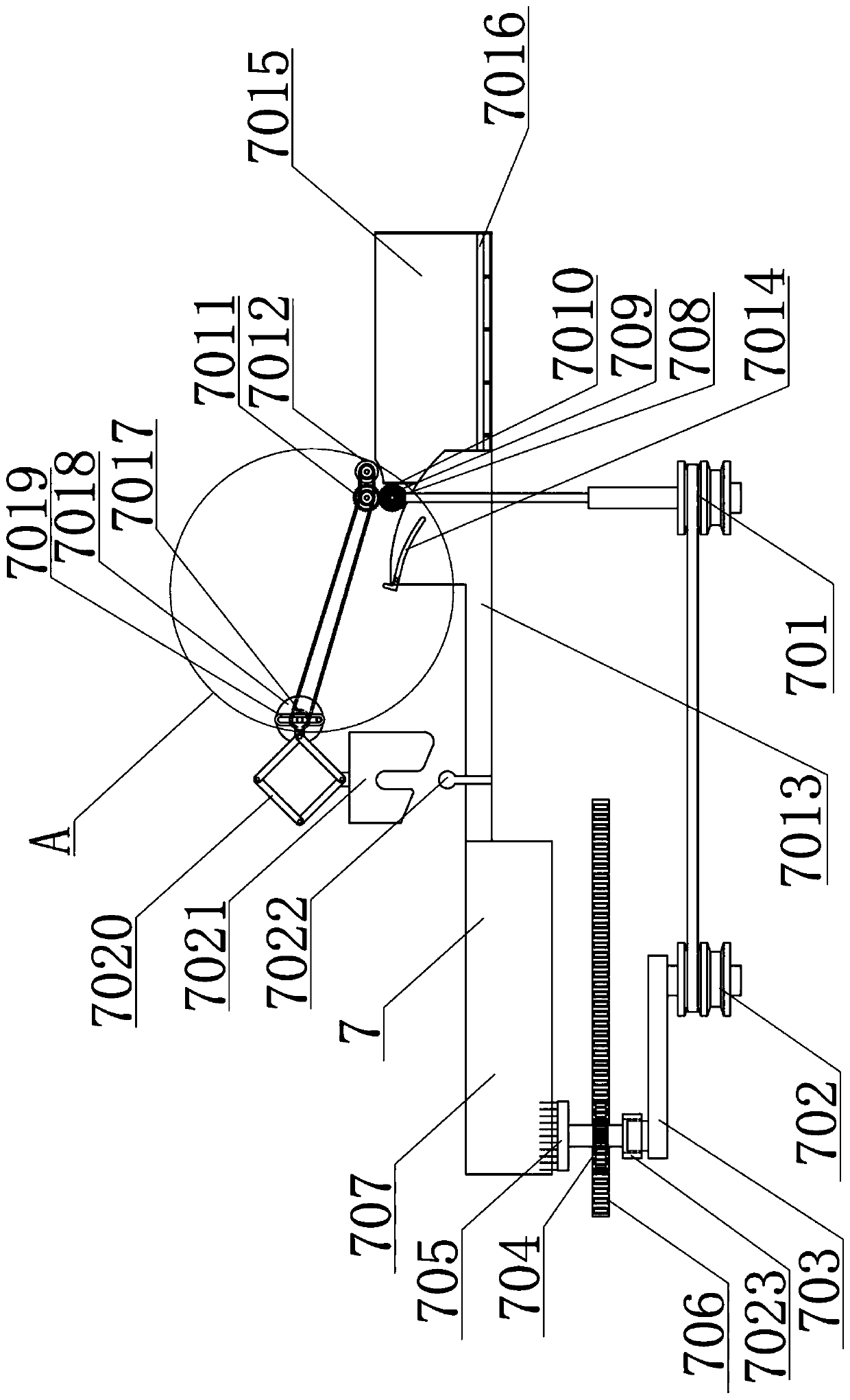 Machine room buffer compartment dedusting device