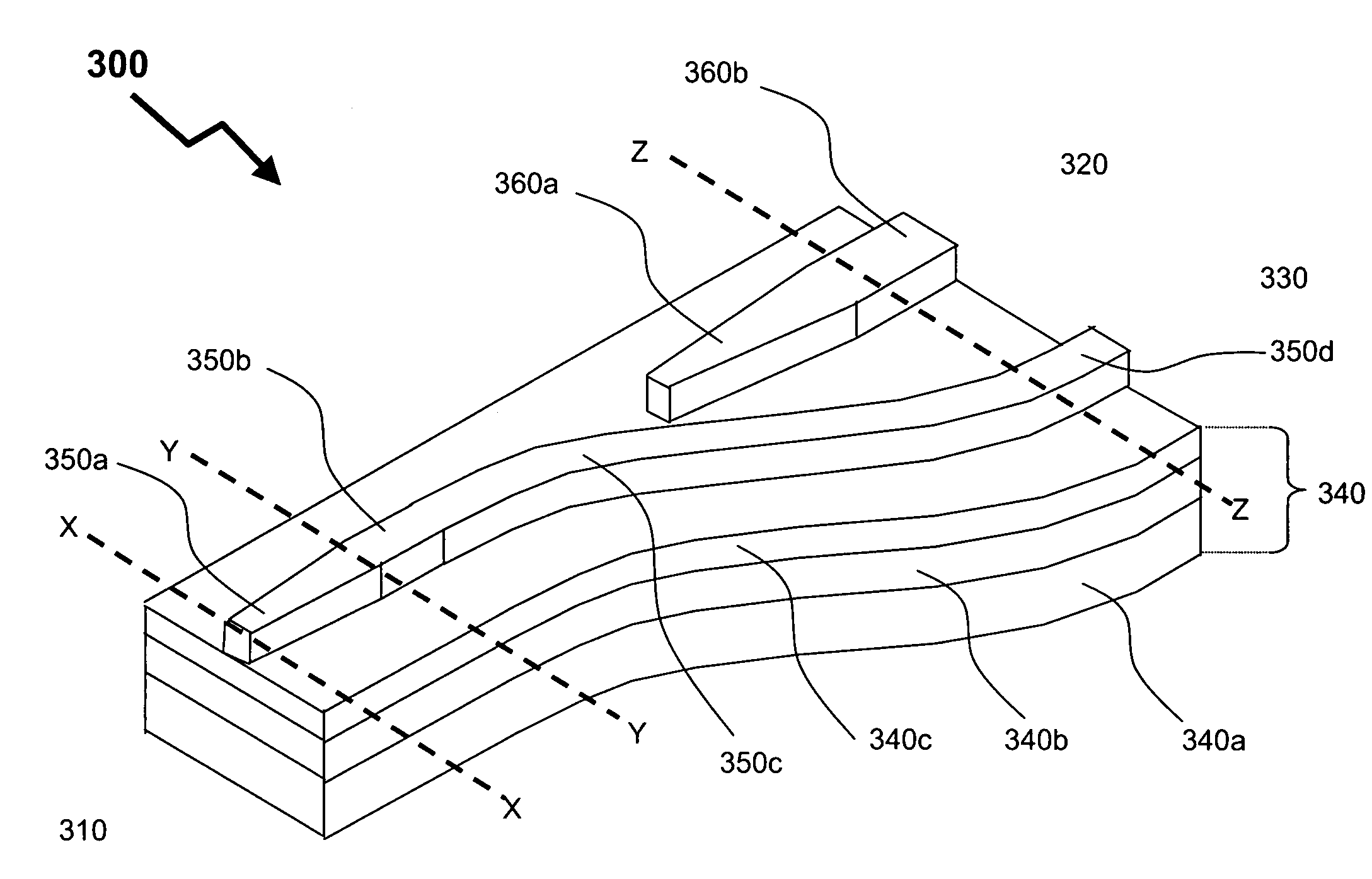 Integrated optics arrangement for wavelength (De)multiplexing in a multi-grade vertical stack