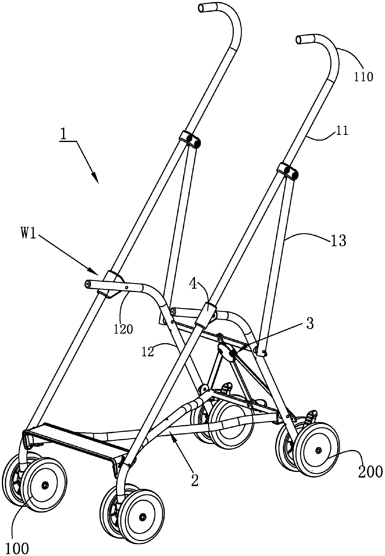 Foldable baby stroller