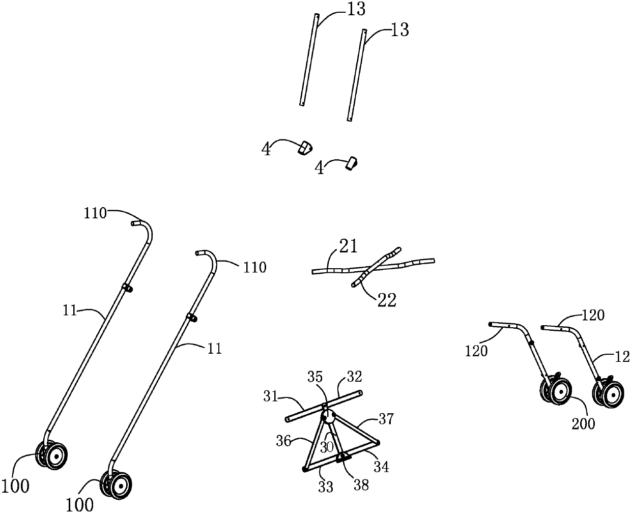 Foldable baby stroller