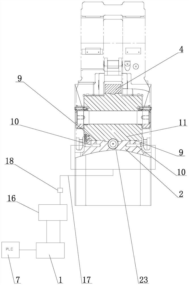 Pressure pin unloading device and method for mold adjustment of hot die forging press