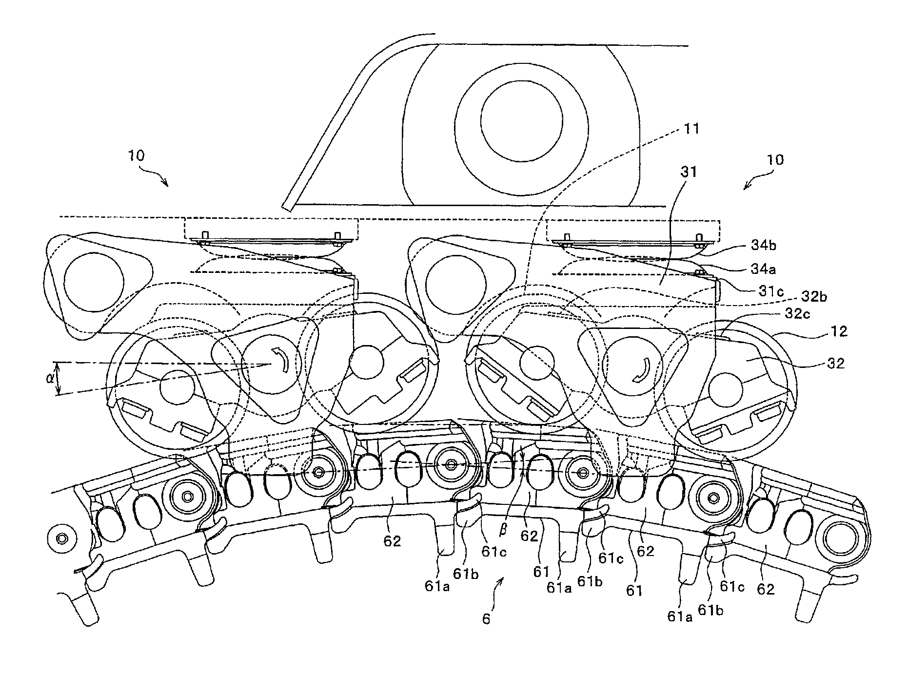 Running device for track-laying vehicle
