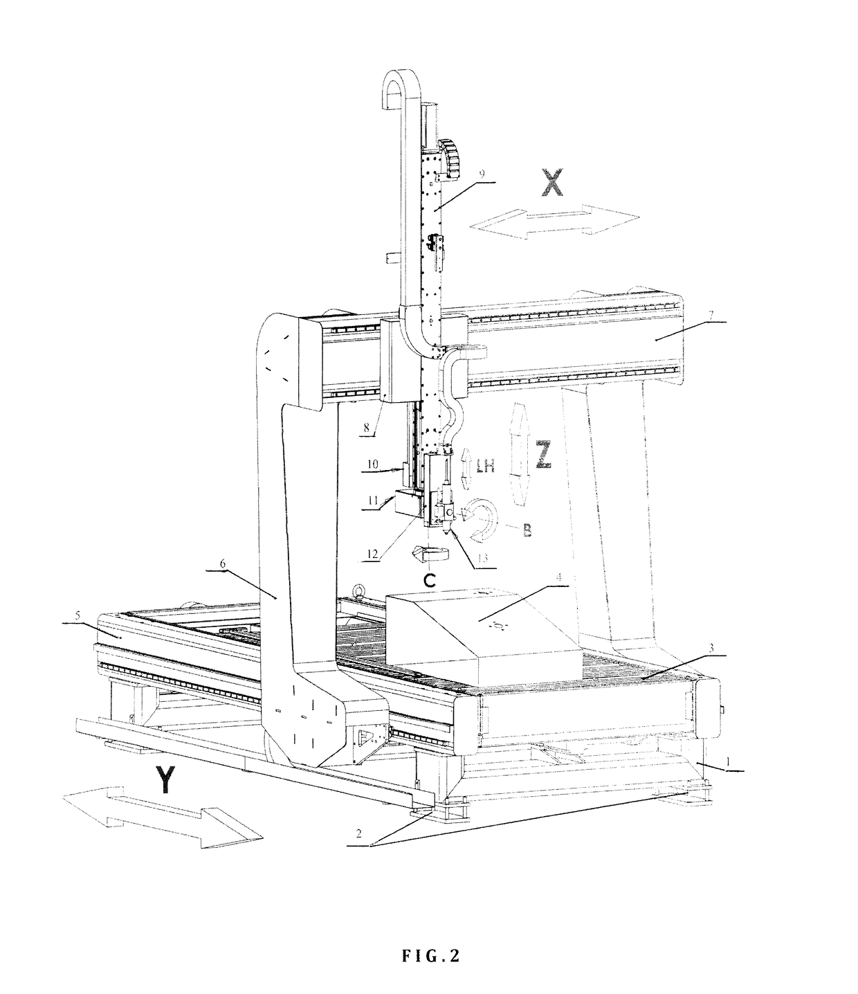 Machine for processing of volumetric metal objects