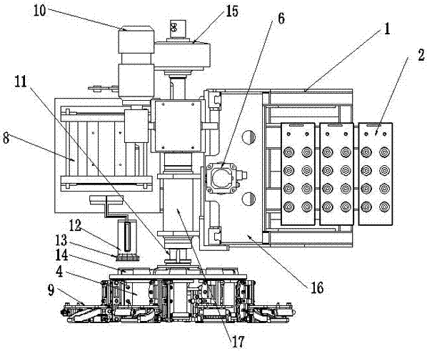 Automatic tool changing mechanism for induction quenching machine tool inductors