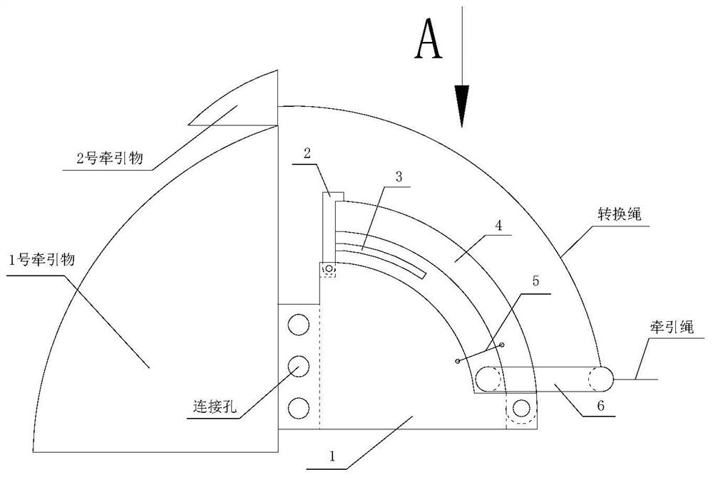 A cargo deflection angle traction conversion device