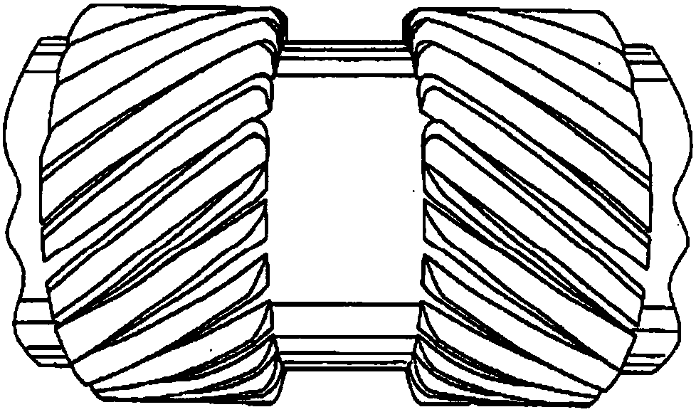 Bi-helical toothed wheel with variable helix angle and non-encapsulating tooth profile for hydraulic gear apparatuses