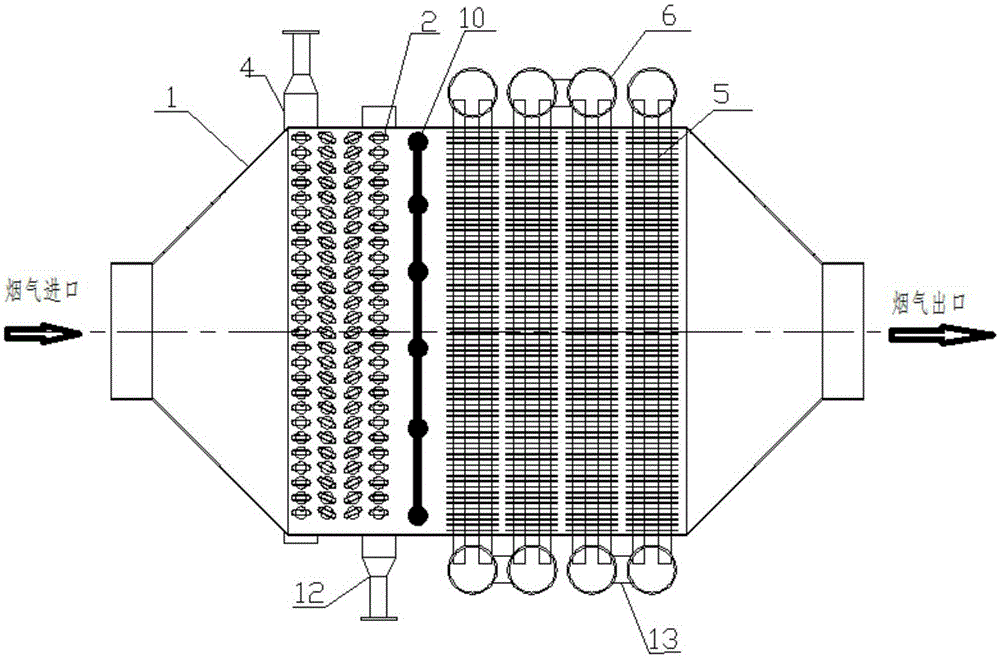 A flue gas heater with defogging function