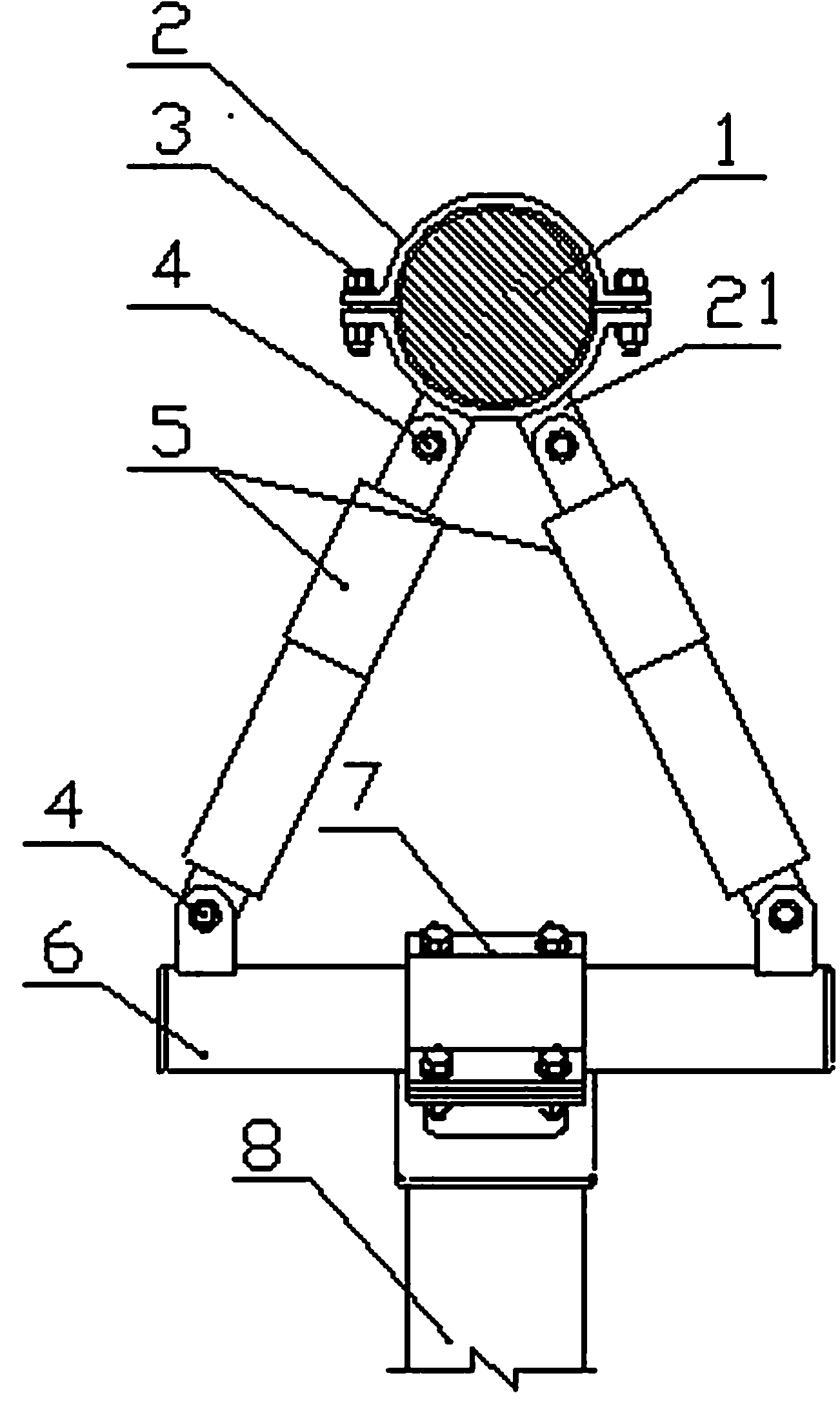 External stay cable type damping device